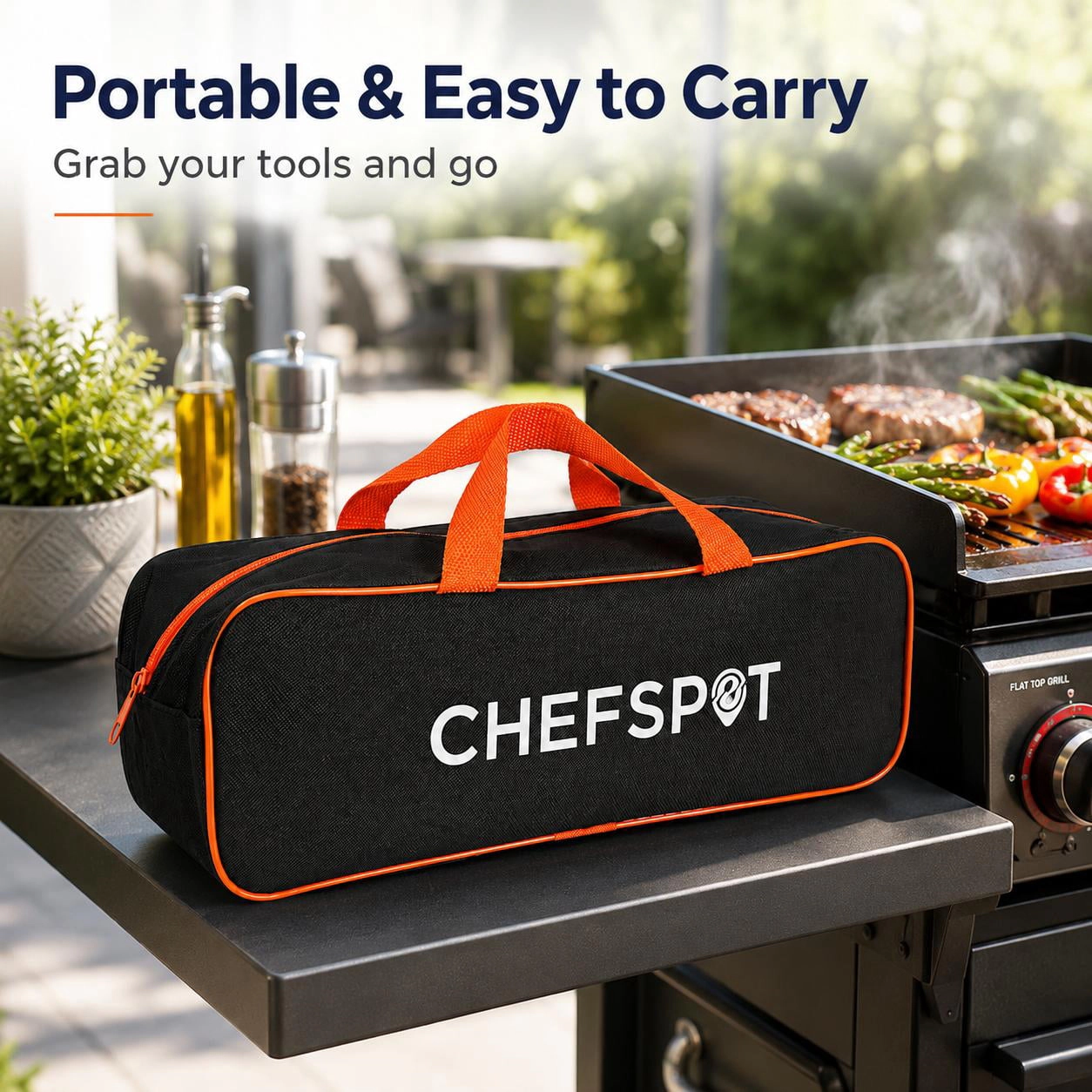 CHEFSPOT Grill Tool Storage Bag With Reinforced Handles