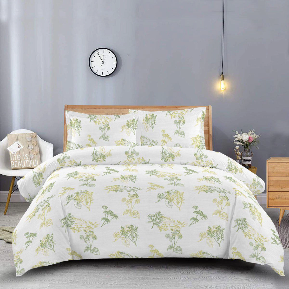 Egyptian Linens Heavyweight 170 GSM Hedgerow Print Flannel Cotton Duvet Cover Set