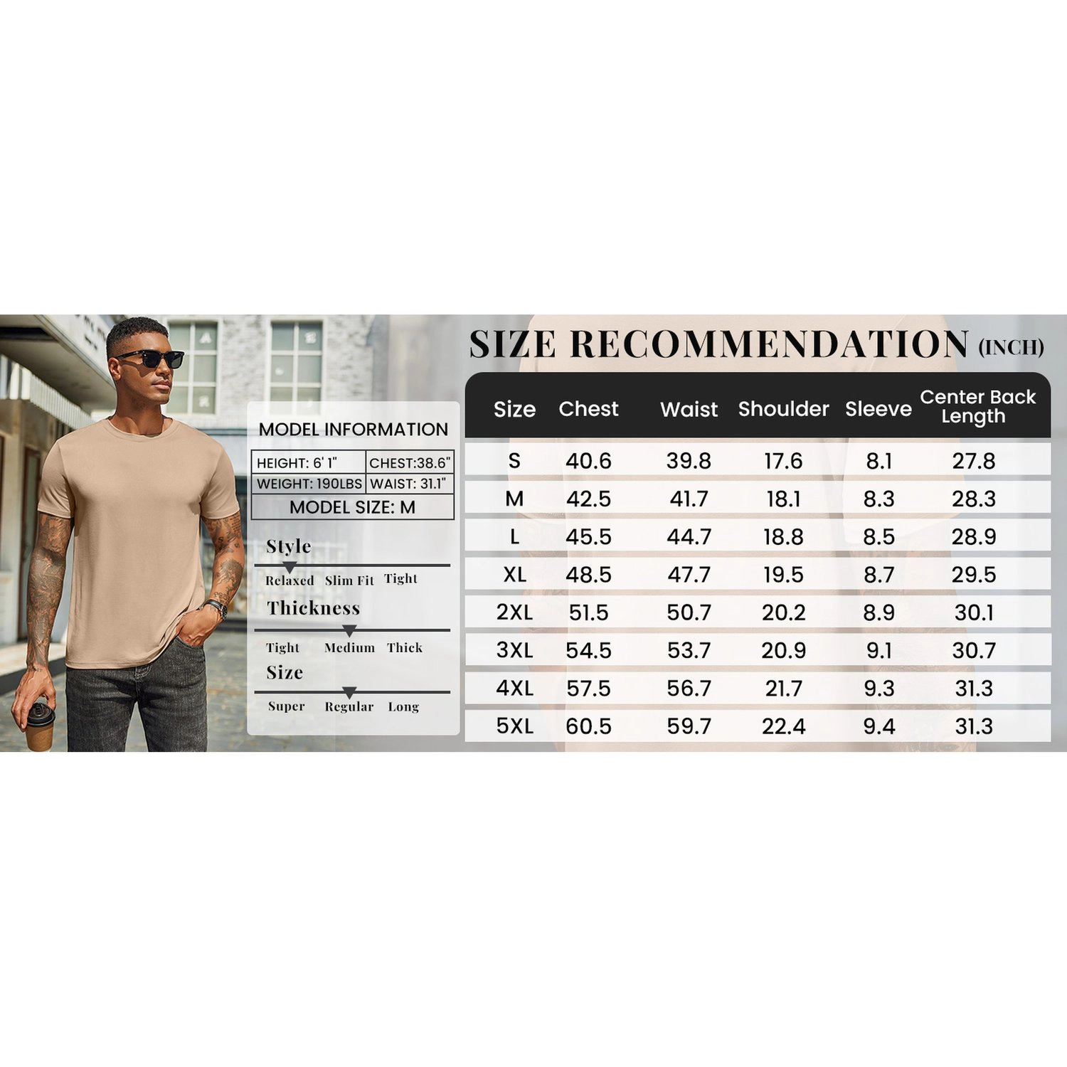 COOFANDY Mens Crew Neck Short Sleeve T-Shirt Basic Tee Curved Hem Casual  Tops
