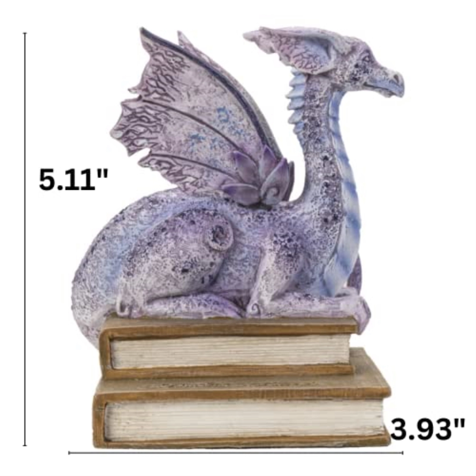 Pacific Giftware Story Time Purple Dragon on Stack of Books Resin Figurine Perfect for Book Shelf 5.1 inch by Amy Brown