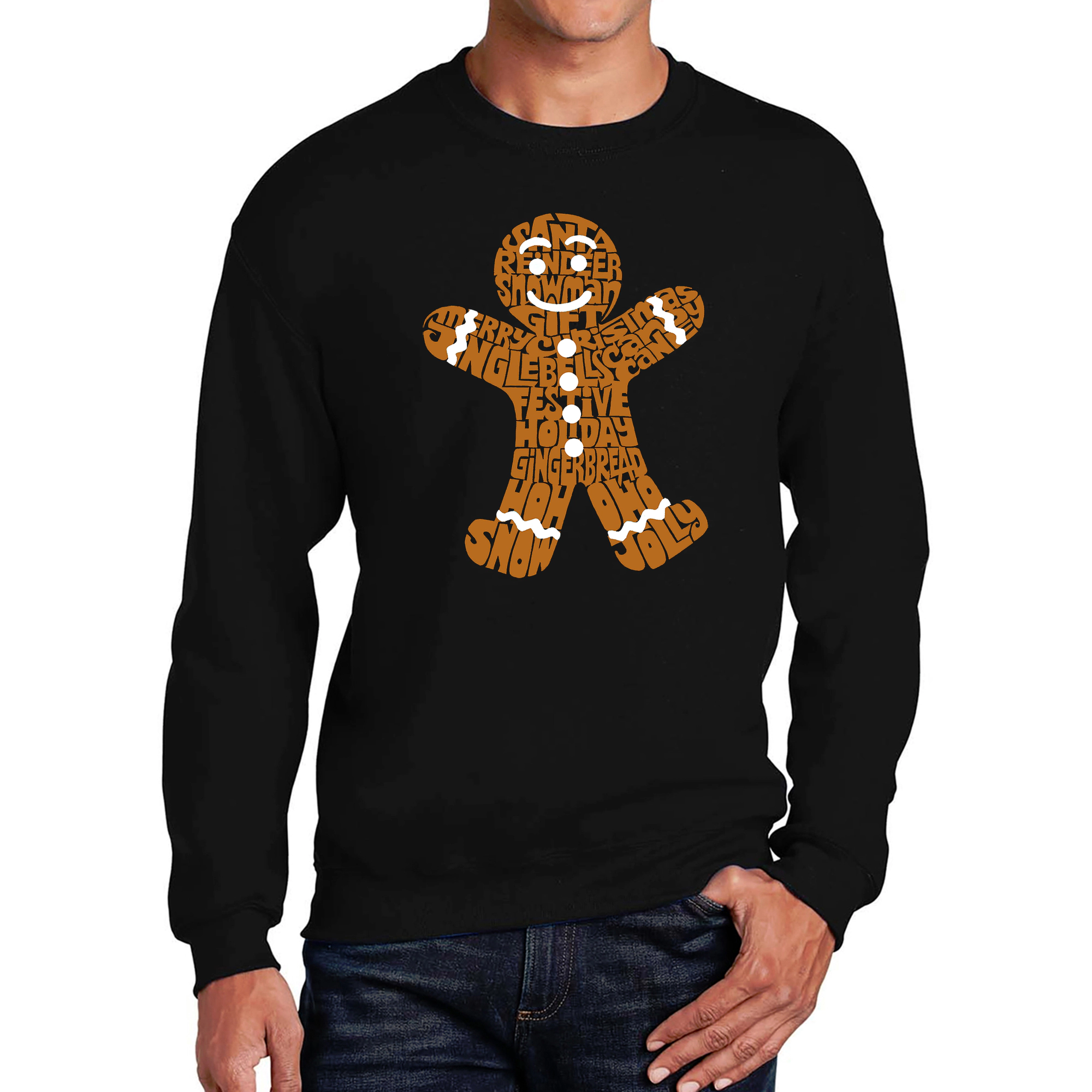 LA Pop Art Gingerbread - Men's Word Crew Sweatshirt