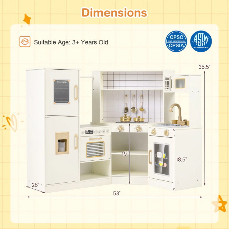 Hivvago Corner Kids Play Kitchen with Stoves with Lights and Sounds