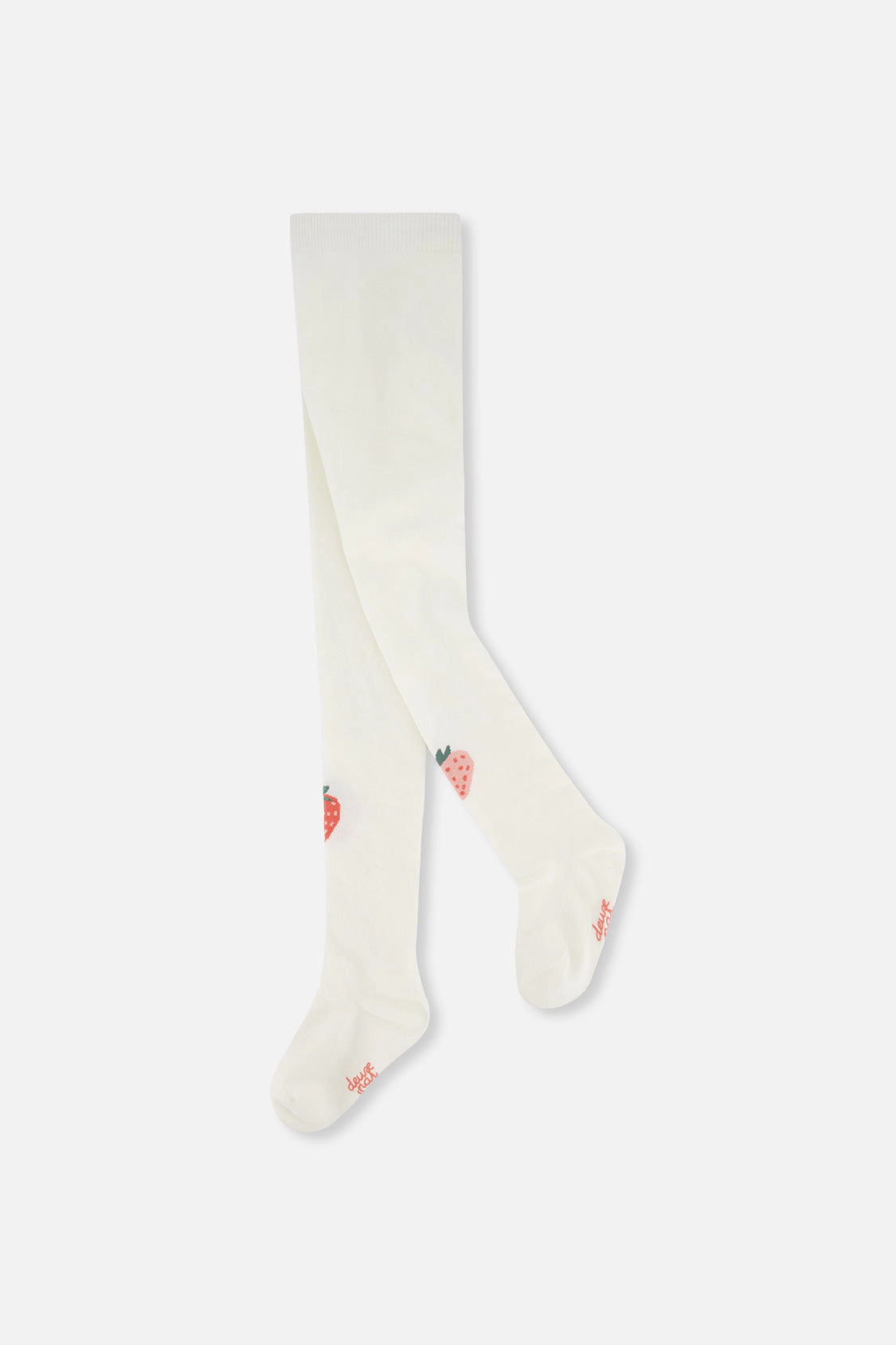 Deux par Girls Strawberry Appliqué Knit Tights