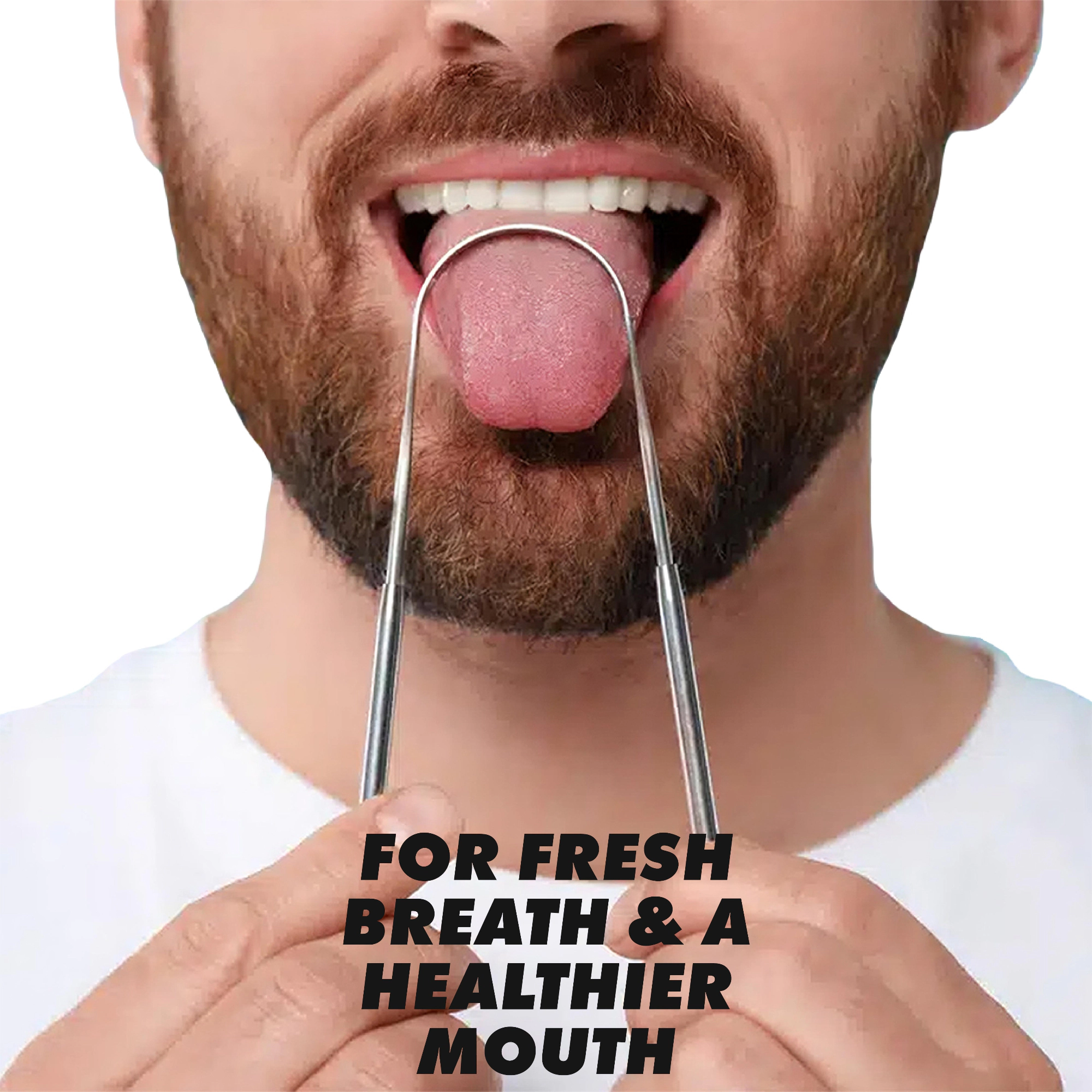 Pursonic Unisex Stainless Steel Tongue Scraper – For Fresh Breath & a Healthier Mouth
