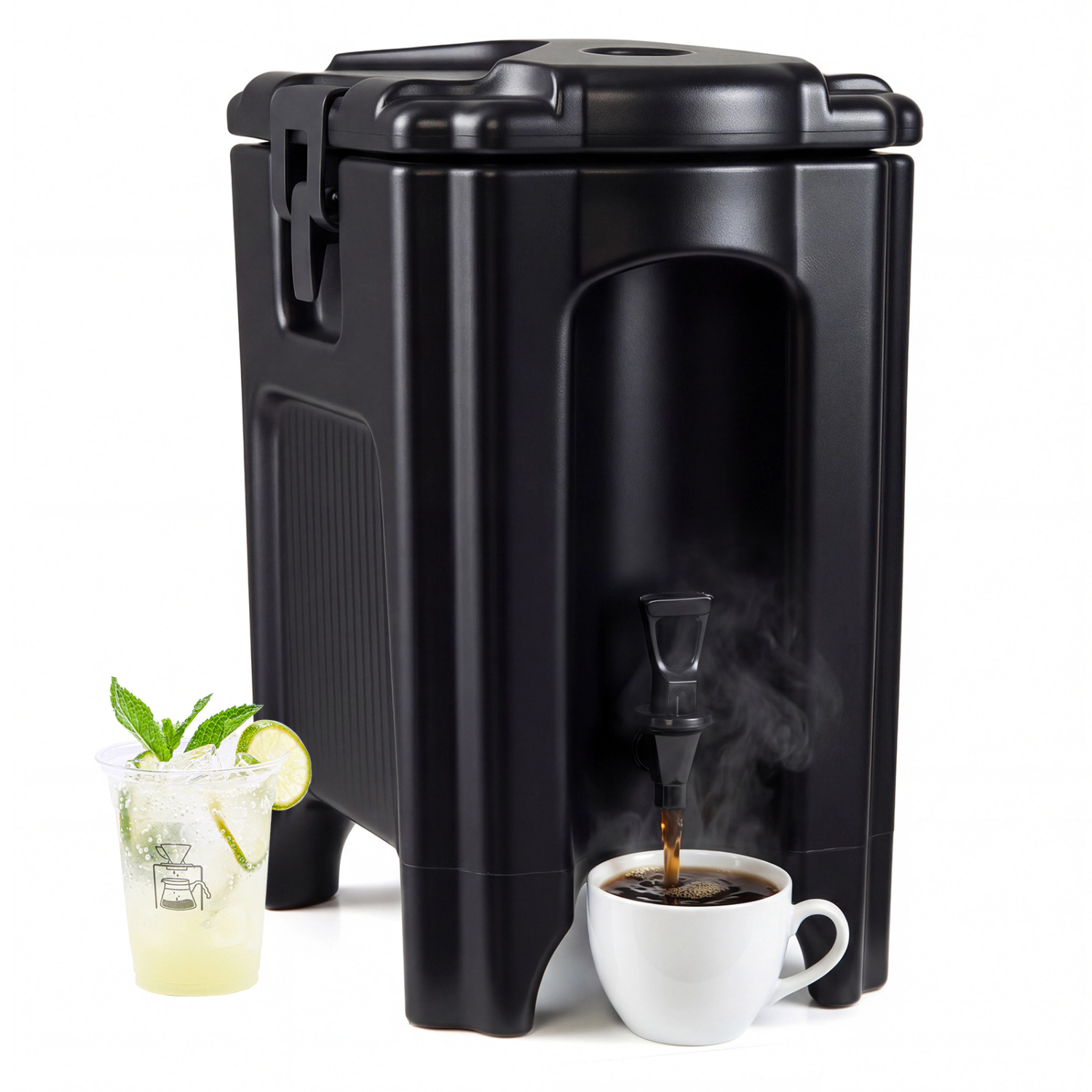 LJG 4.4 Gallons Insulated Beverage Dispenser with Handles and Drip-Proof Faucet