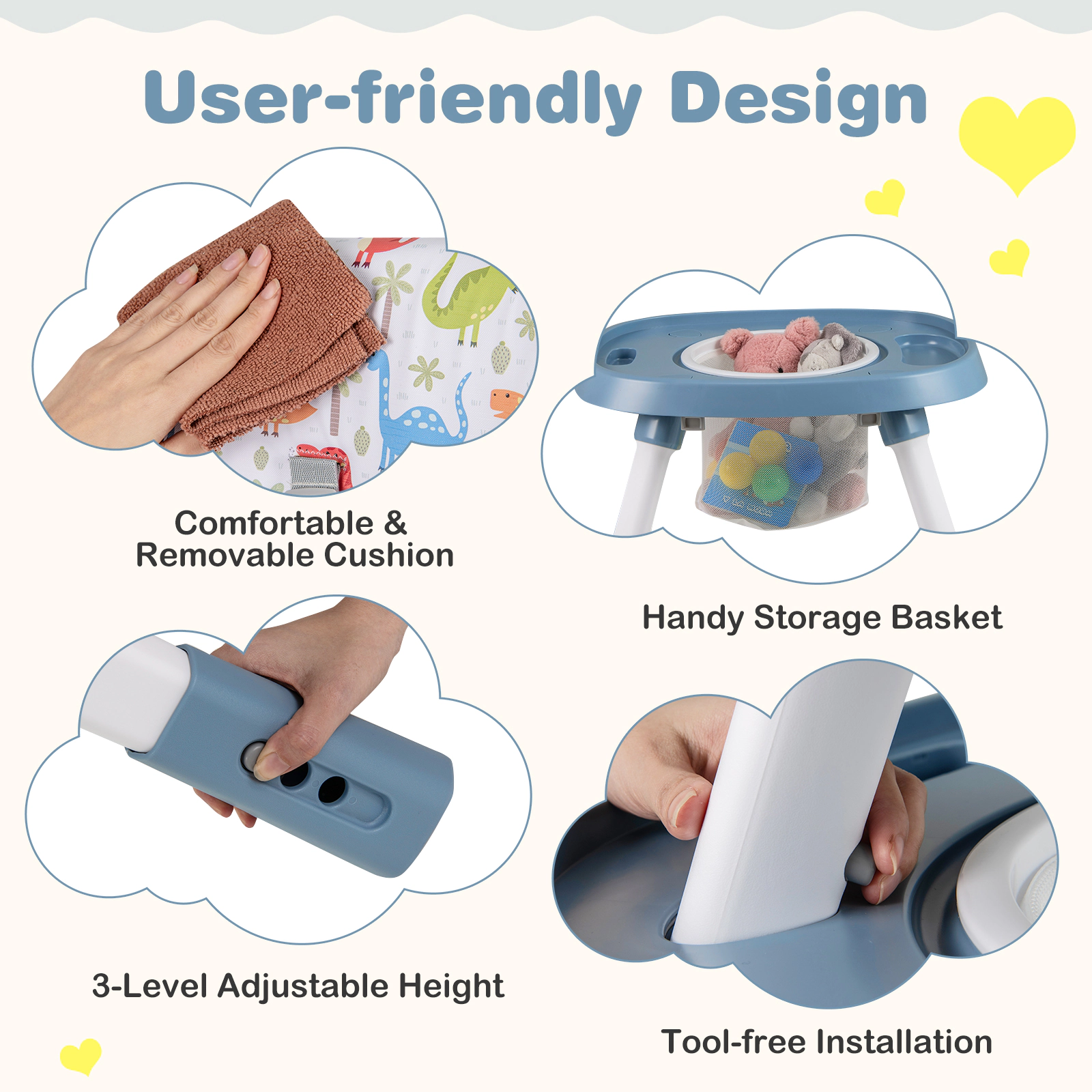 SUGIFT Activity Center Booster and 360 Degree Rotating Seat 16-in-1 Baby High Chair