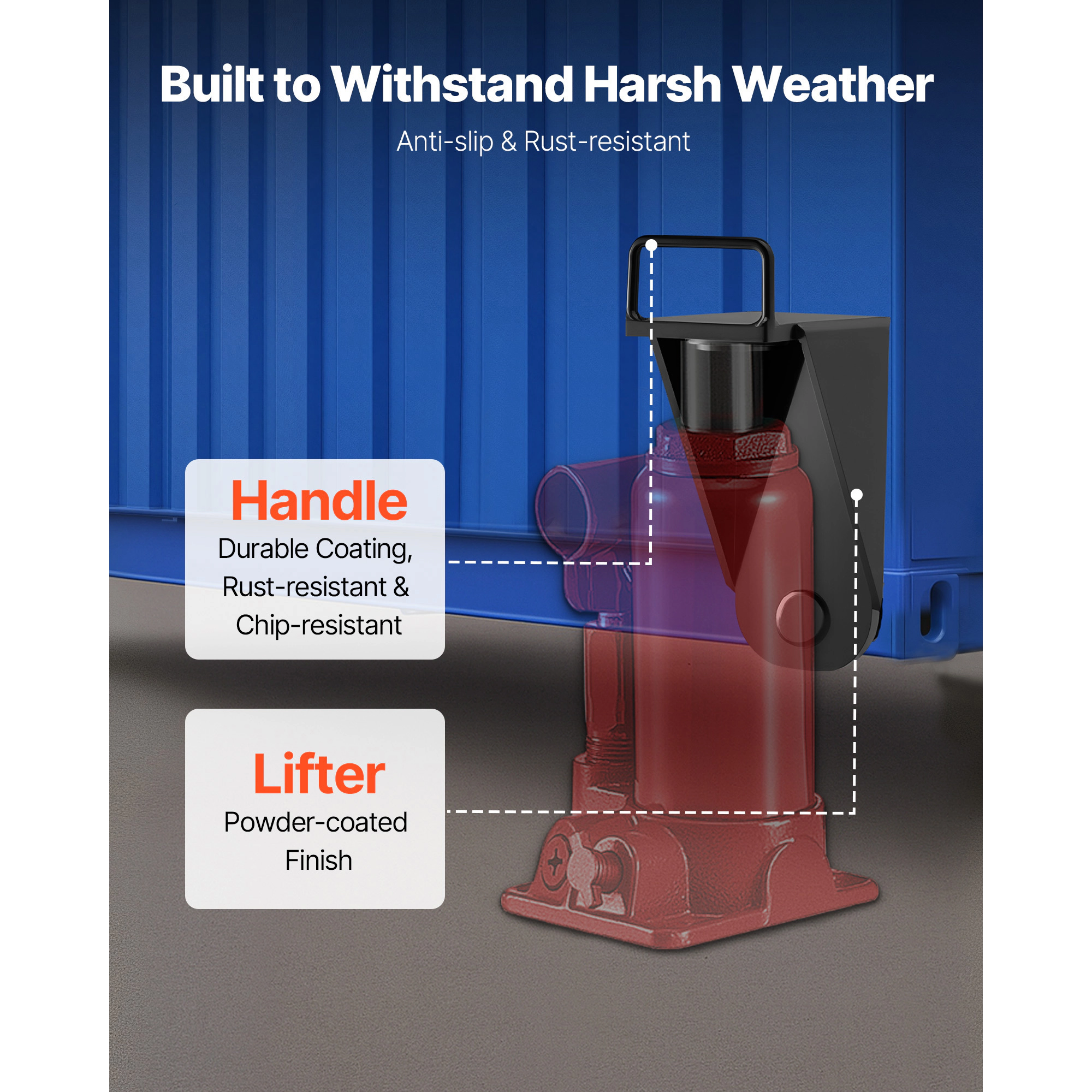 HONGGE Shipping Container Jack Lug with U-Shaped Handle, 1-Pack, Steel Leveler Booster, 12500 lbs Capacity