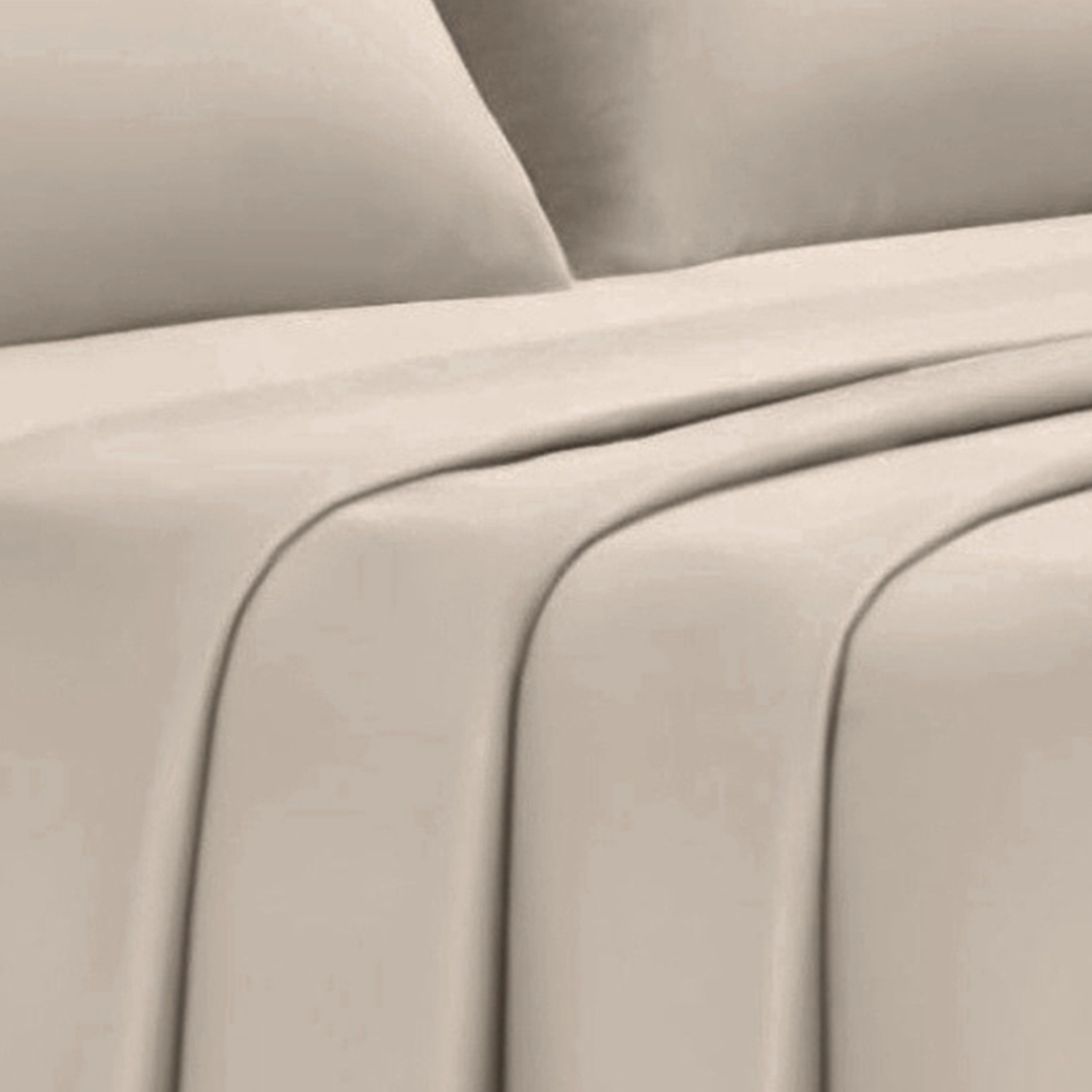 RT Designers Collection 300 TC 100% Organic Cotton Lightweight 3 Piece Solid Sheet Set Twin Beige