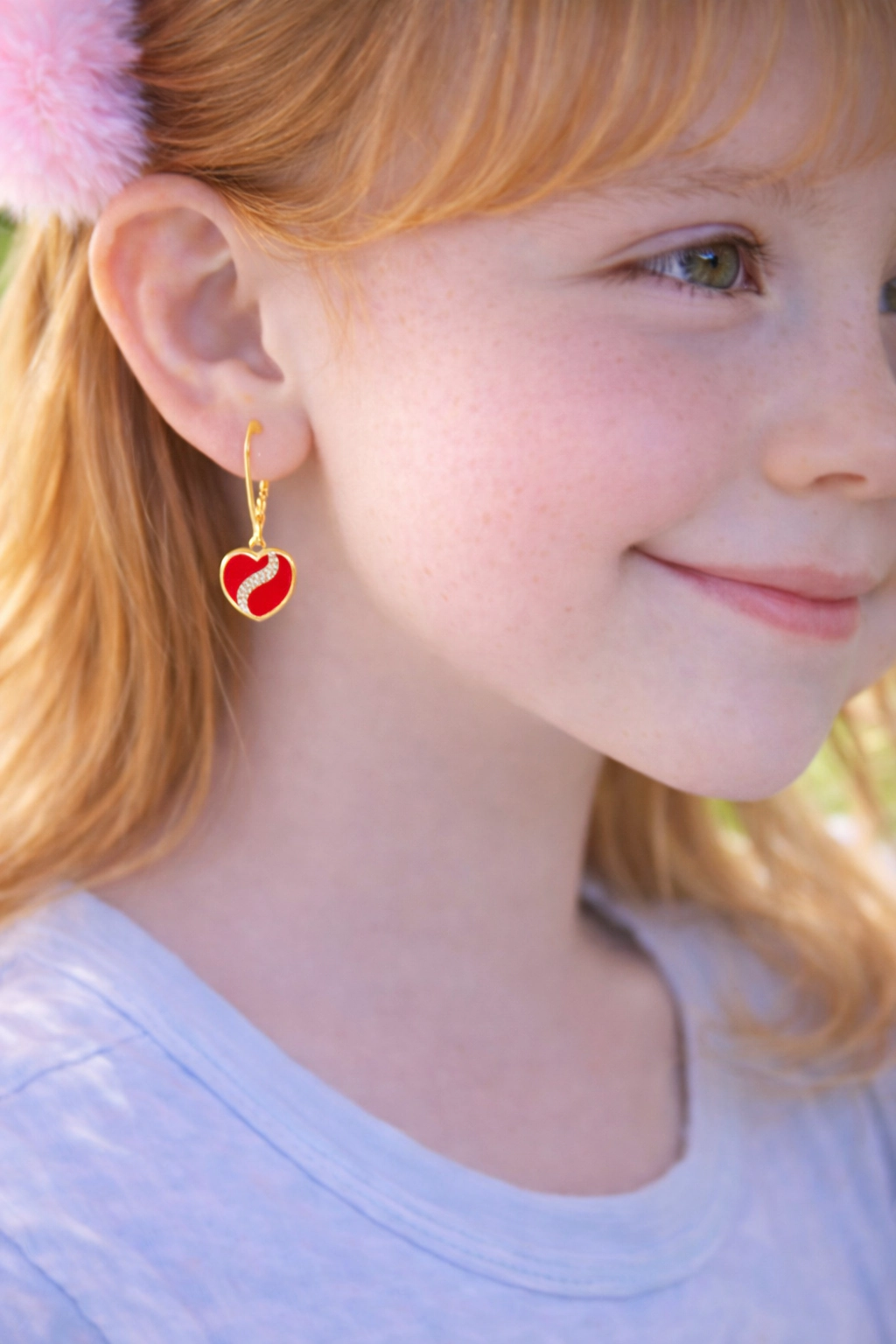CHANTEUR Kids 18K Yellow Gold-Plated Heart Leverback Earrings - Sterling Silver Leverback