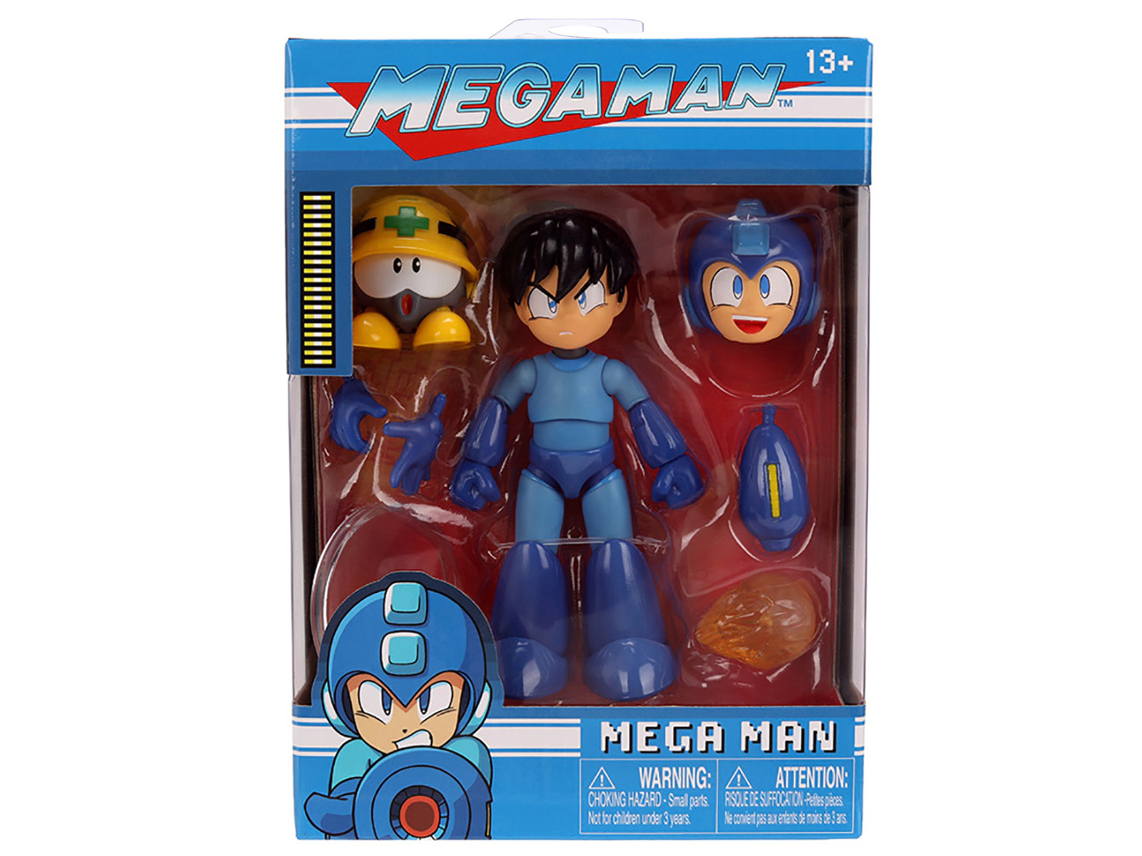 Jada Mega Man 4.5" Moveable Figure (Deluxe Version) with Accessories and Alternate Head and Hands "Mega Man"