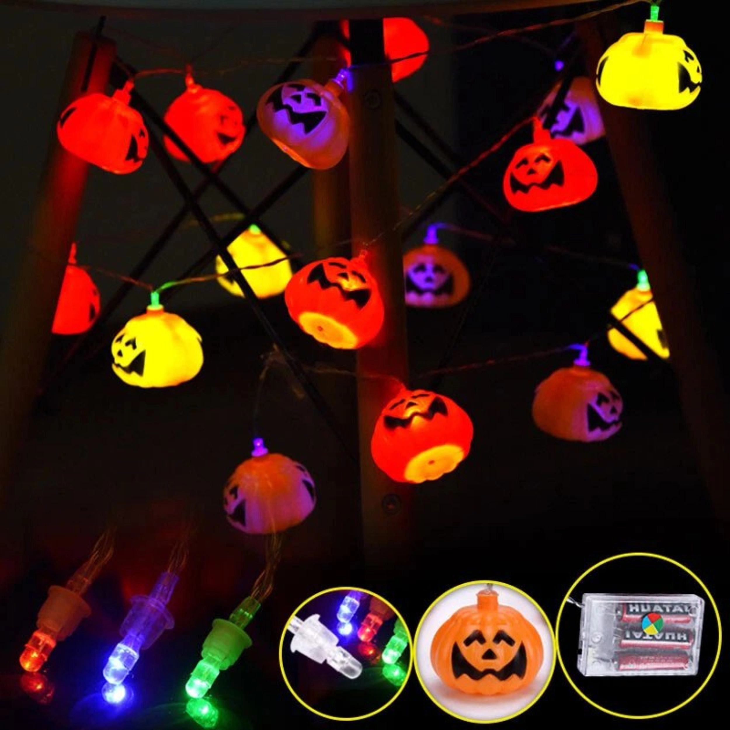 Home Collection 9 Ft 16 LED Halloween Pumpkin String Lights