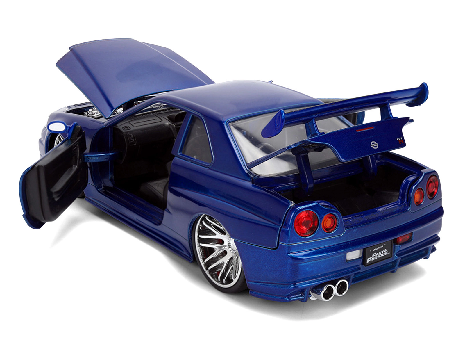 Jada Brian's Nissan Skyline GT-R (R34) RHD (Right Hand Drive) Blue Color Brush Finish 25 Years of Fast &