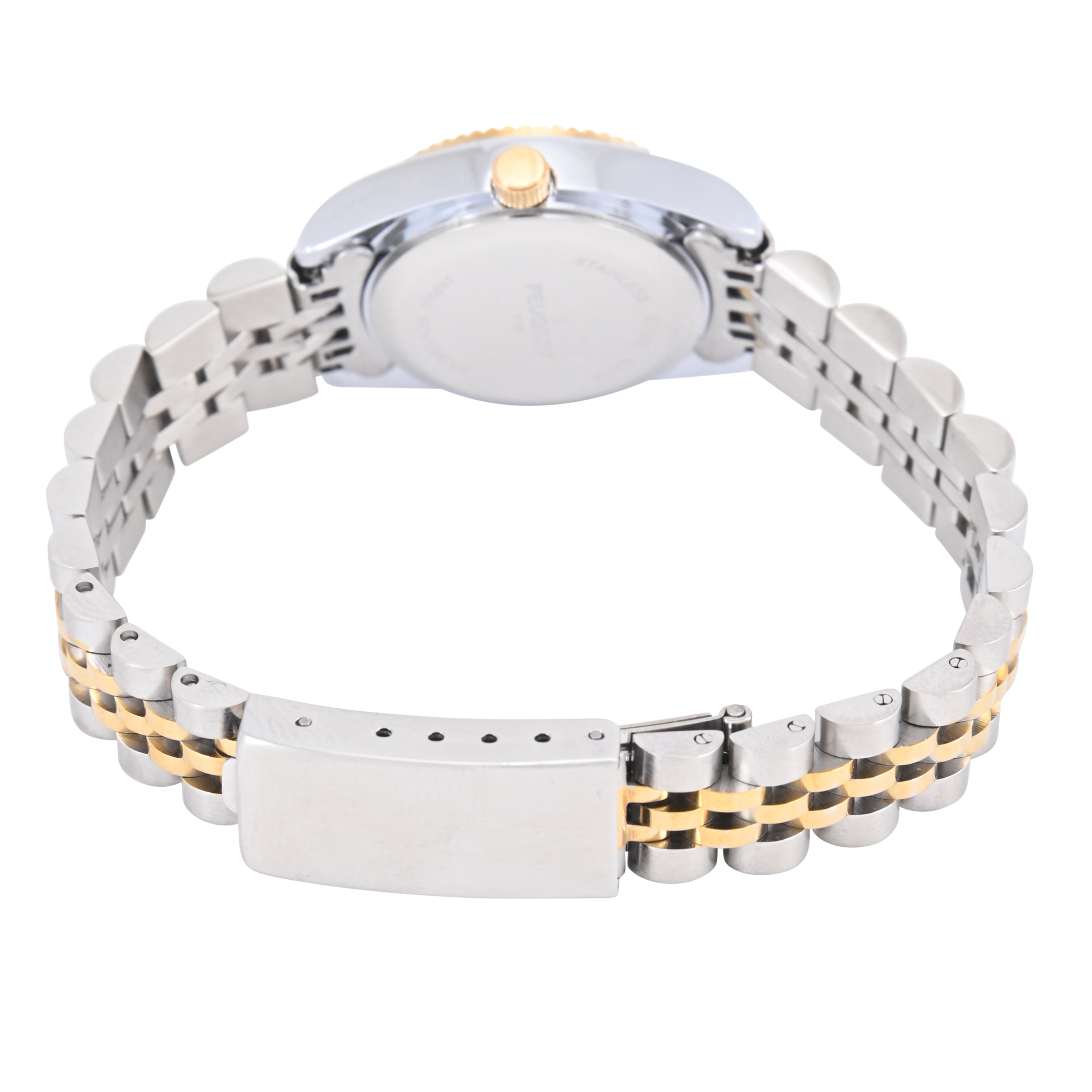 Peugeot Women's Two-Tone 25mm Fluted Bezel Steel Bracelet Watch