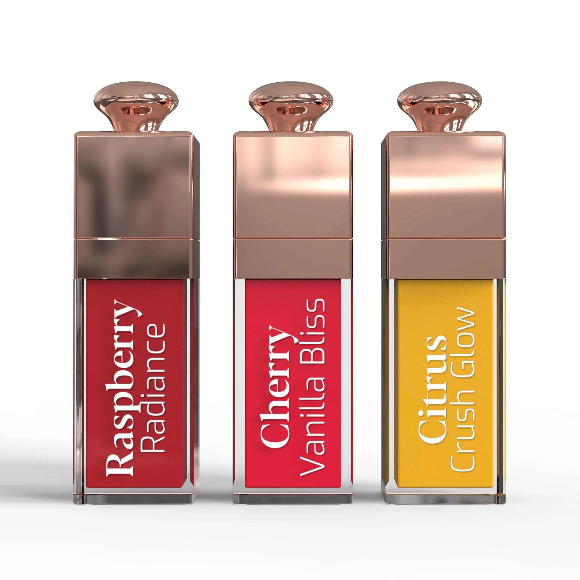 Pursonic Women's Hydrating Beauty Lip Care Nourishing Lip Oil Set 3-Flavors Moisturizing Shine