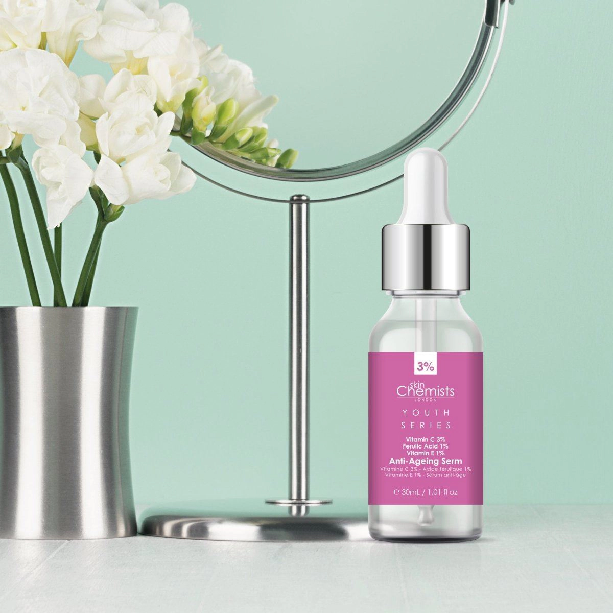 skinChemists Anti-Ageing Serum Vitamin C 3% Ferulic Acid 1% Vitamin E 1% 30ml