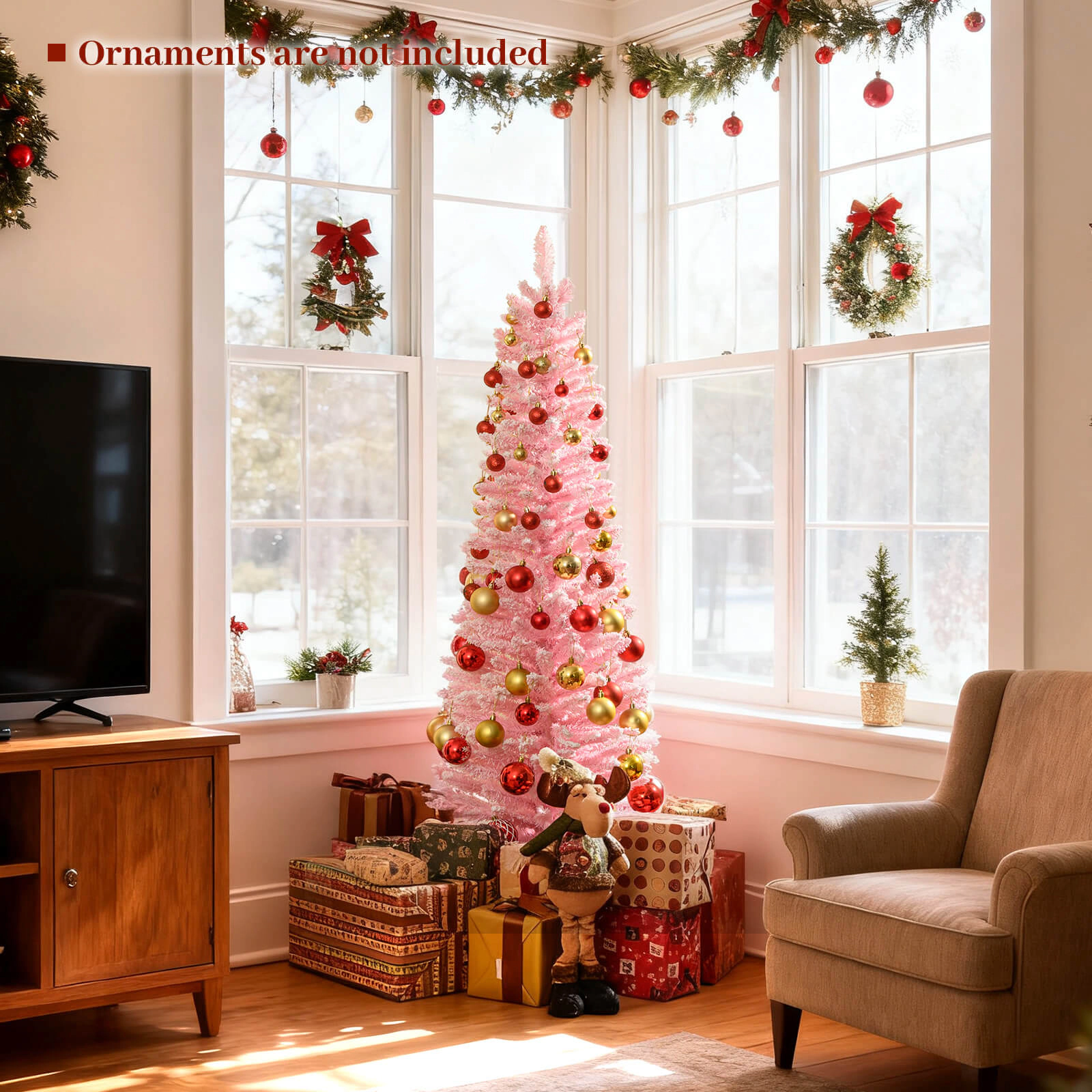 Costway 5/6 FT Artificial Christmas Tree with 328/460 Branch Tips