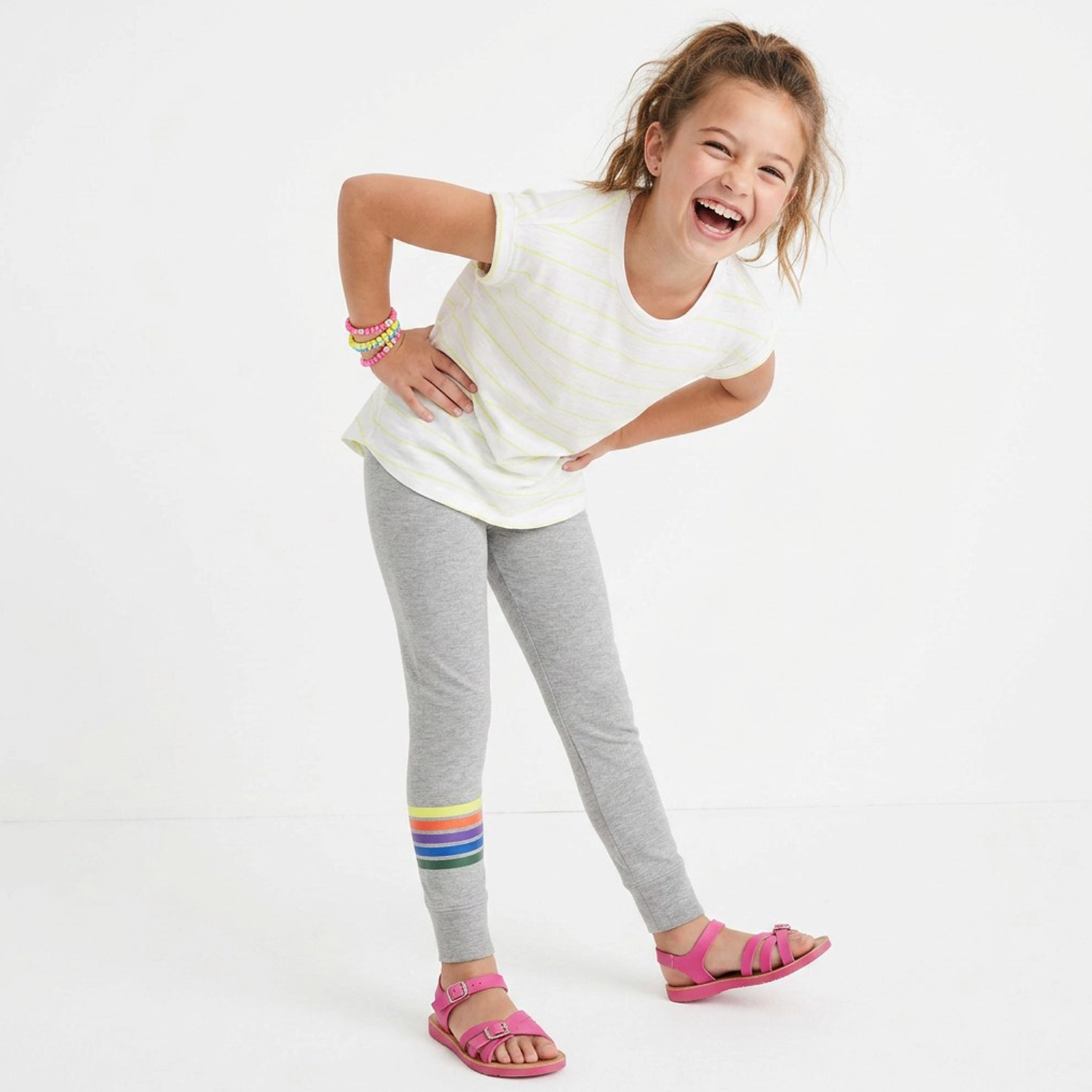 Rockets of Awesome Supersoft Rainbow Varsity Legging for Girls