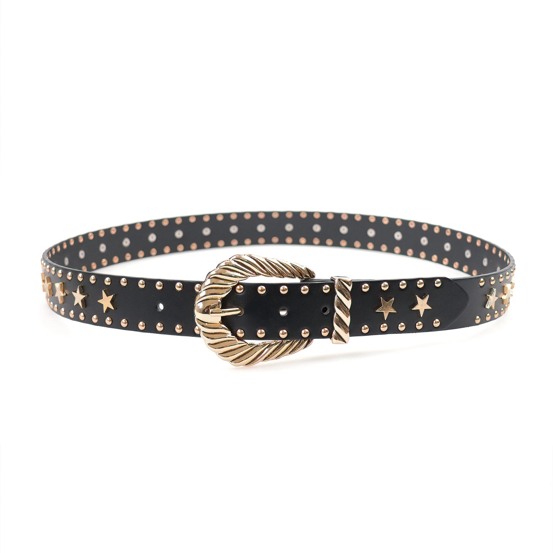 AGP PARIS Black Star Detail Women's Belt