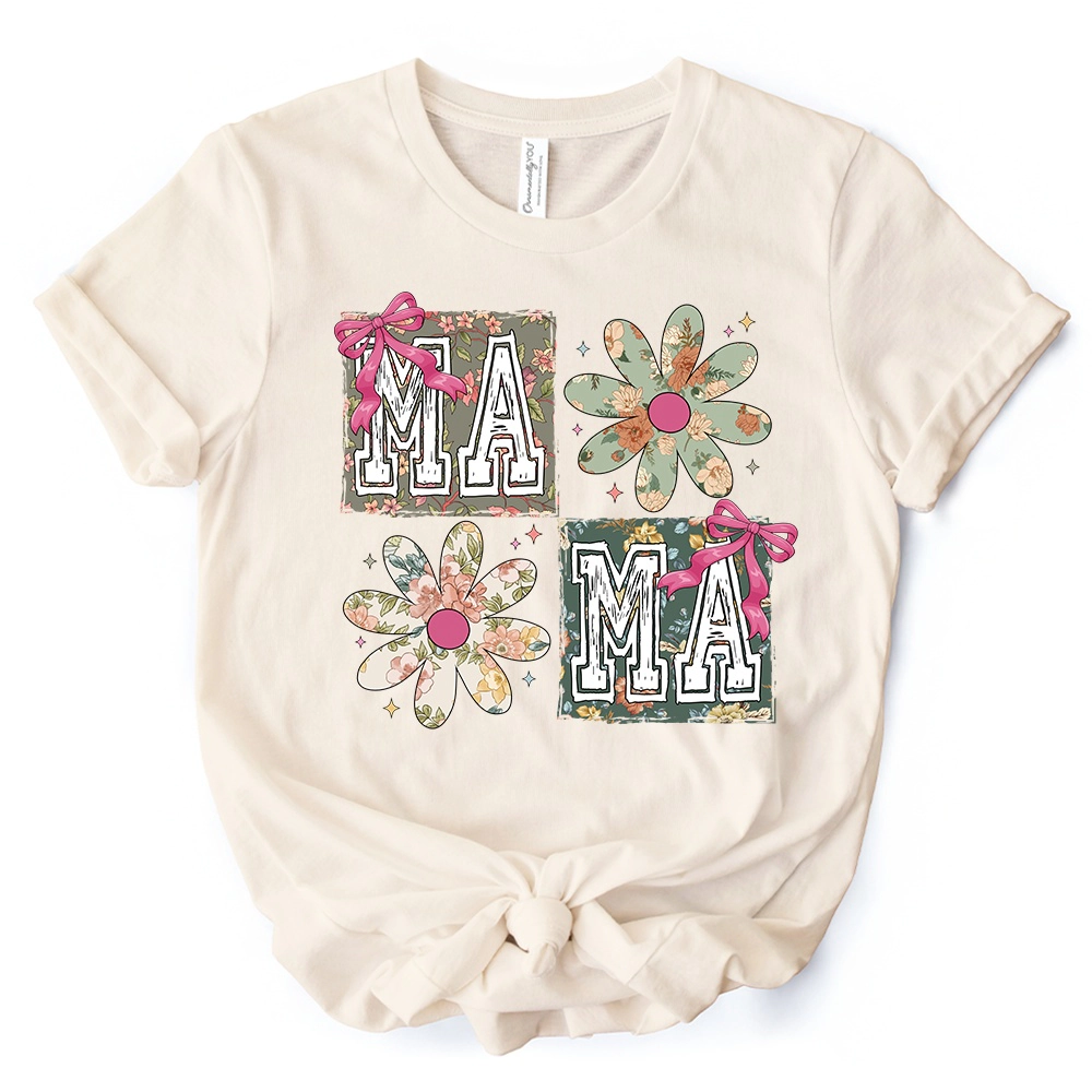 OrnamentallyYou Womens Floral Mama Coquette T-Shirt