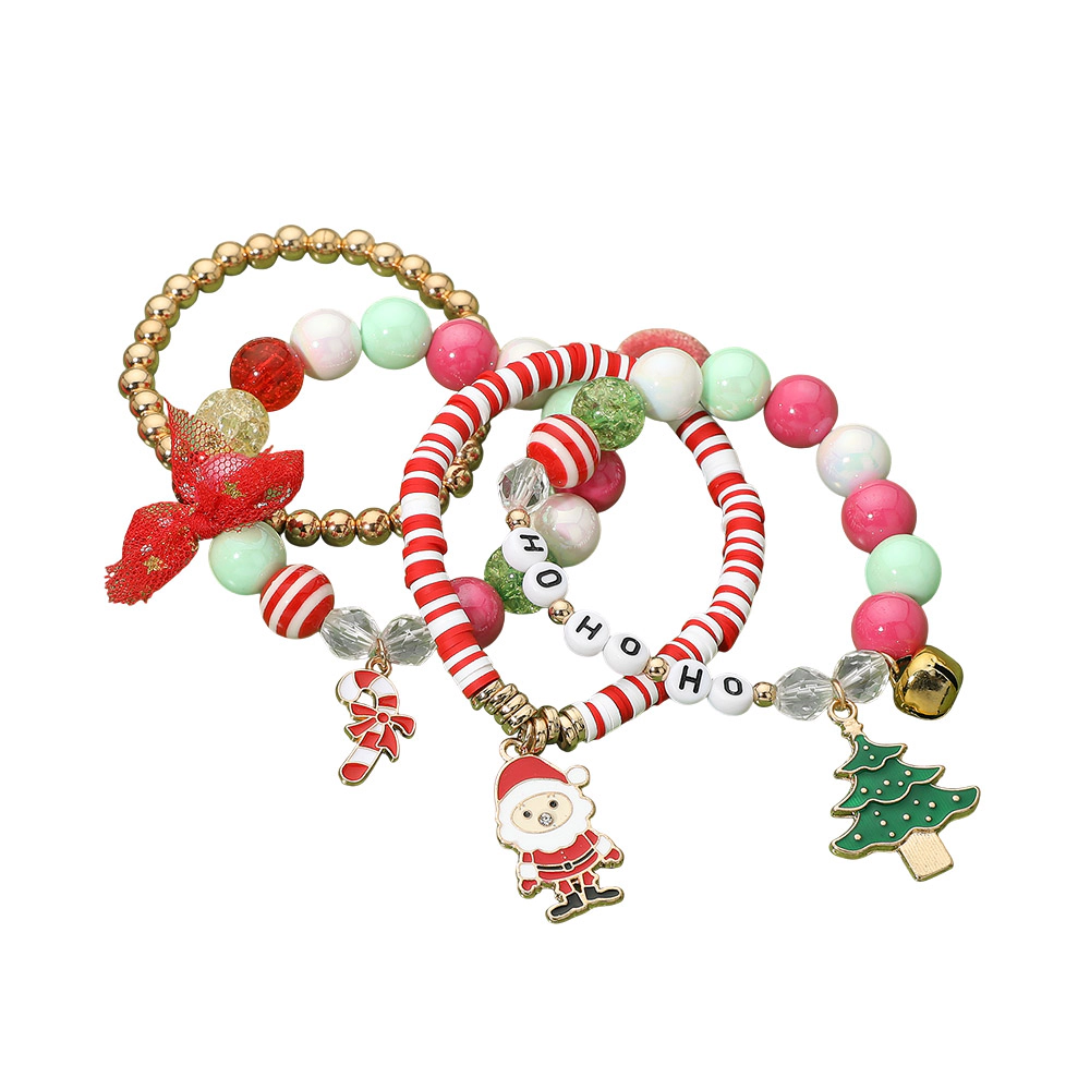 FASHNZFAB 4PCS - Message Beaded Stretch Multi Layered Bracelets