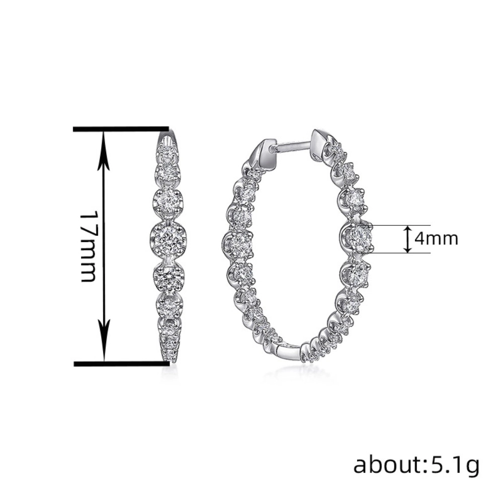 Full Dazzling Cubic Zirconia Hoop Earring
