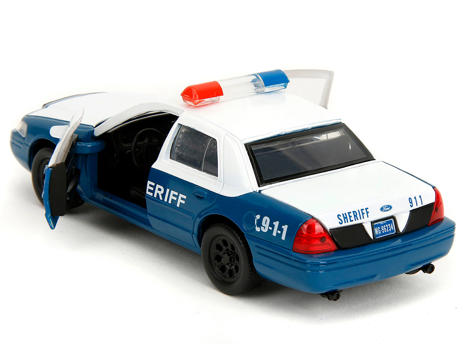 Jada Rick Grimes' Ford Crown Victoria "Sheriff" Blue and White "The Walking Dead" (2010-2022) TV Series