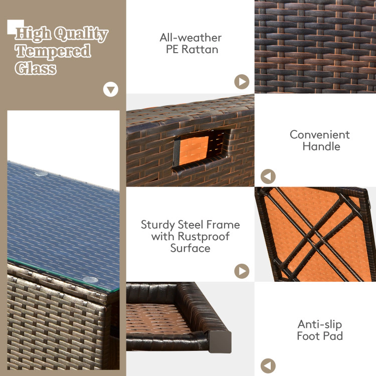 Hivvago 8 Pieces Patio Space-Saving Rattan Furniture Set With Storage Box And Waterproof Cover