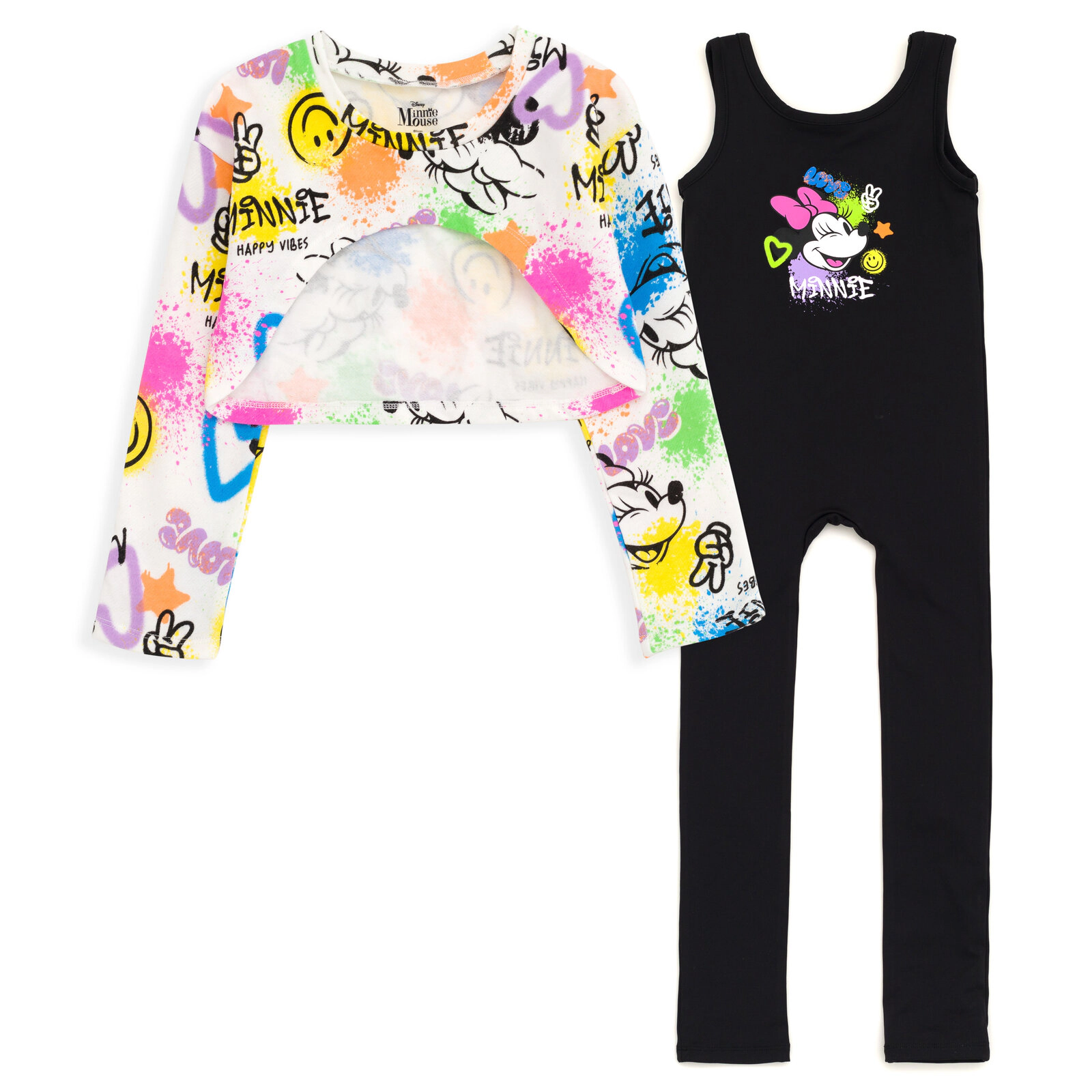 Disney Minnie Mouse Girls' Fleece Crop Top and Jumpsuit Set