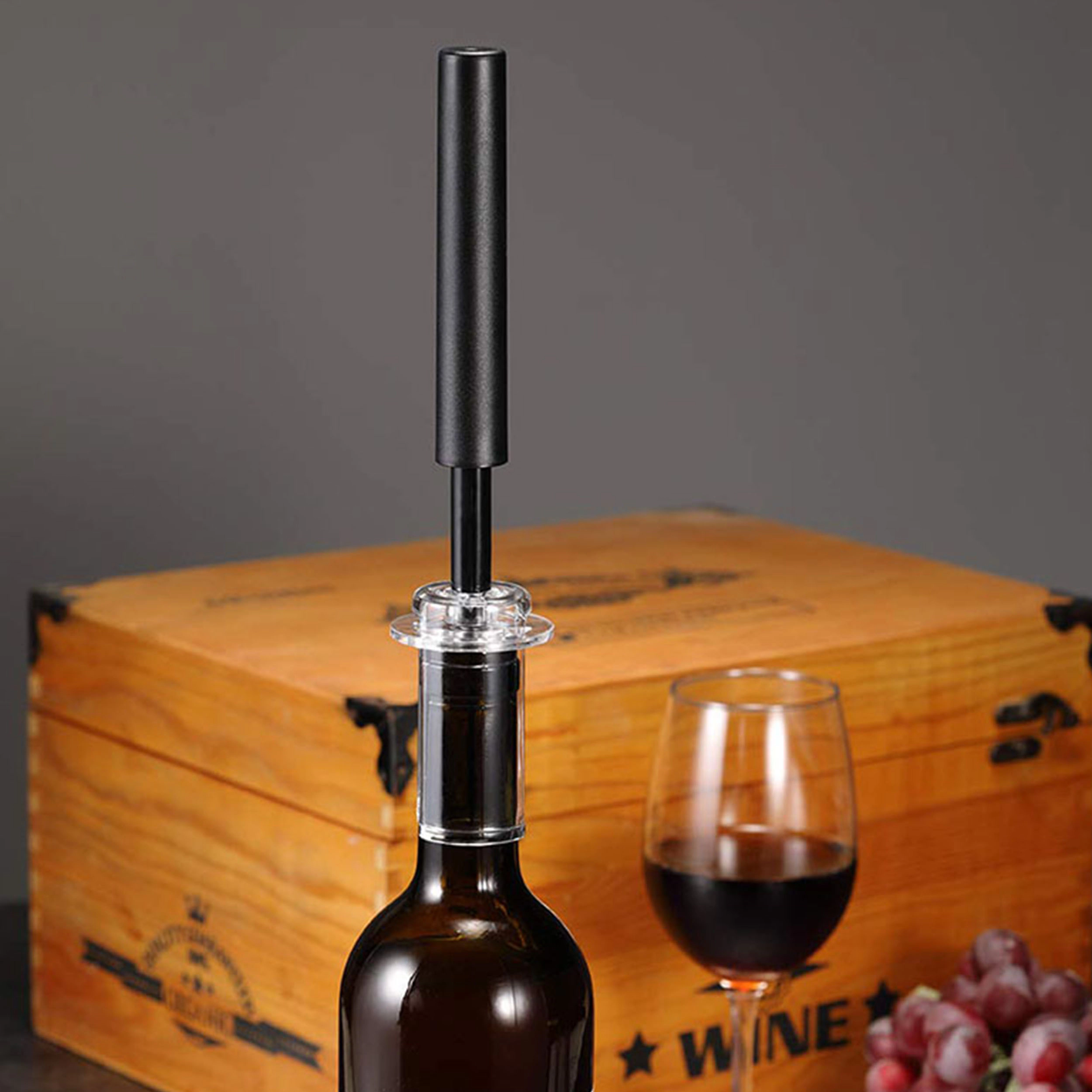 Brentwood Air Pump Wine Bottle Opener with Foil Cutter, Vacuum Stopper, Aerator Pourer