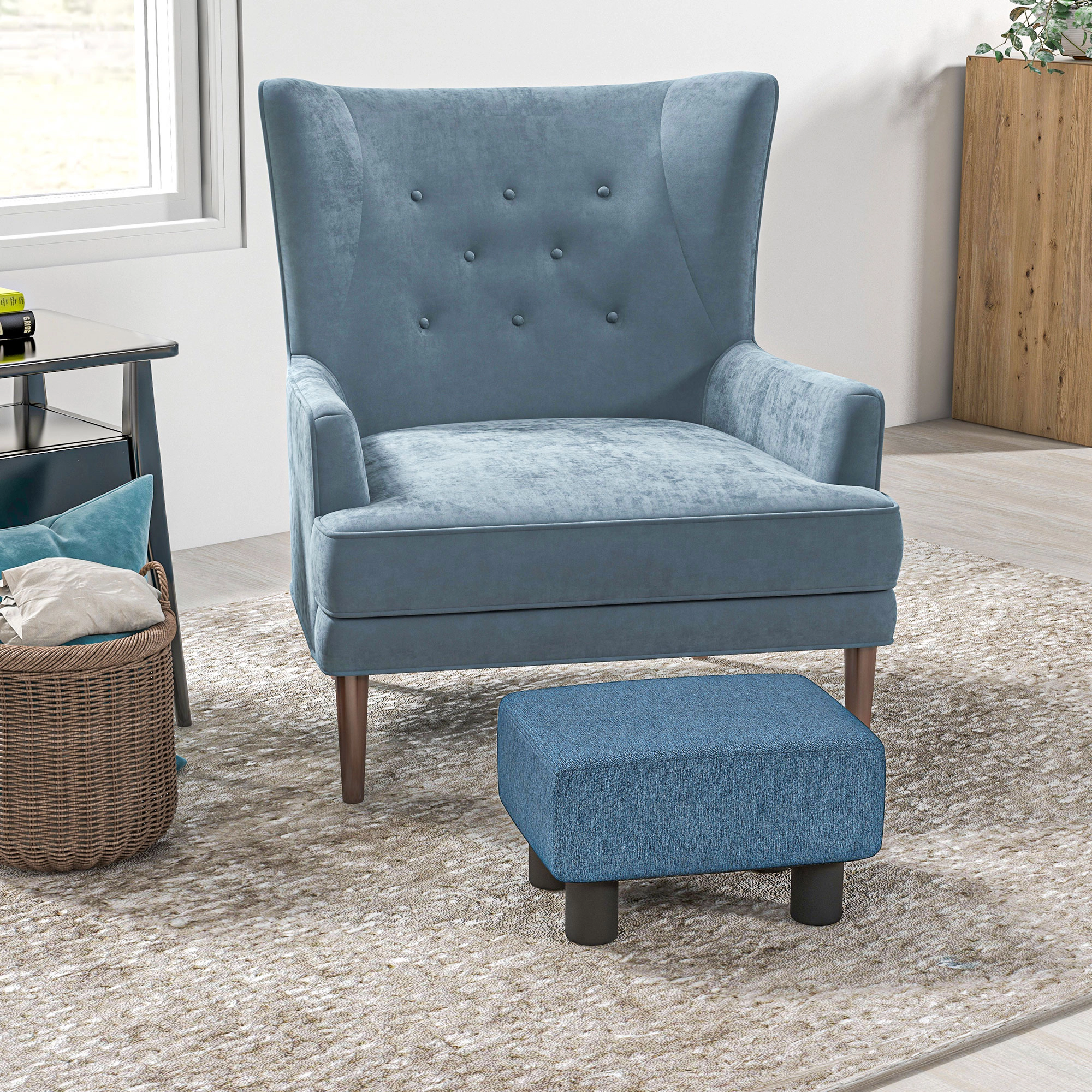 Hivvago Cube Ottoman Foot Stool For Living Room
