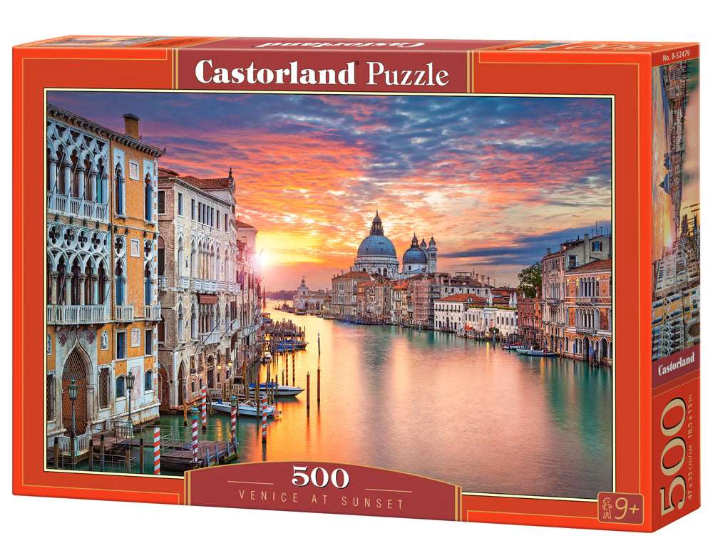 CASTORLAND 500 Piece Jigsaw Puzzle, Venice at Sunset, Italy, European puzzle, Italy puzzle, B-52479