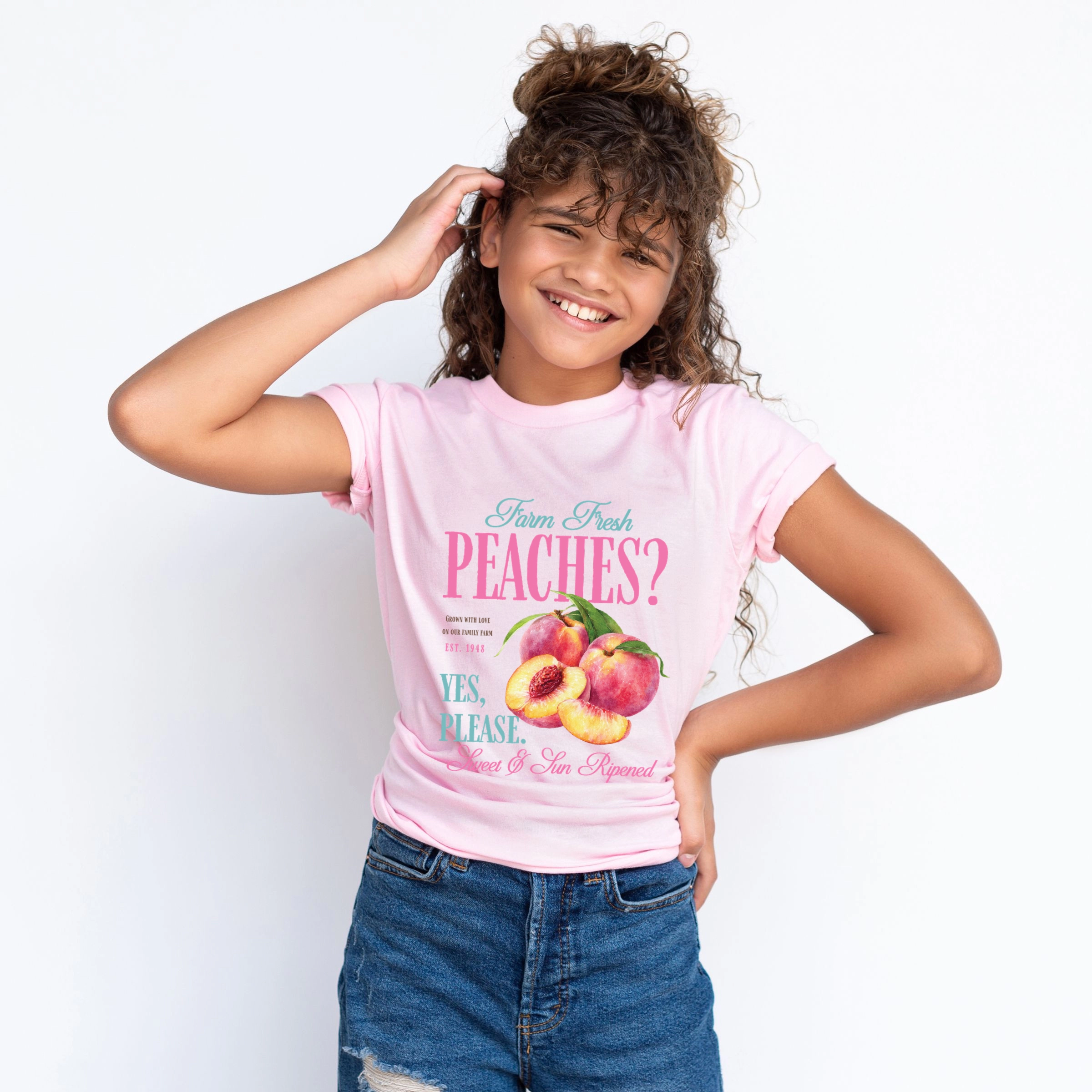 The Juniper Shop - Farm Fresh Peaches - Youth Short Sleeve Graphic