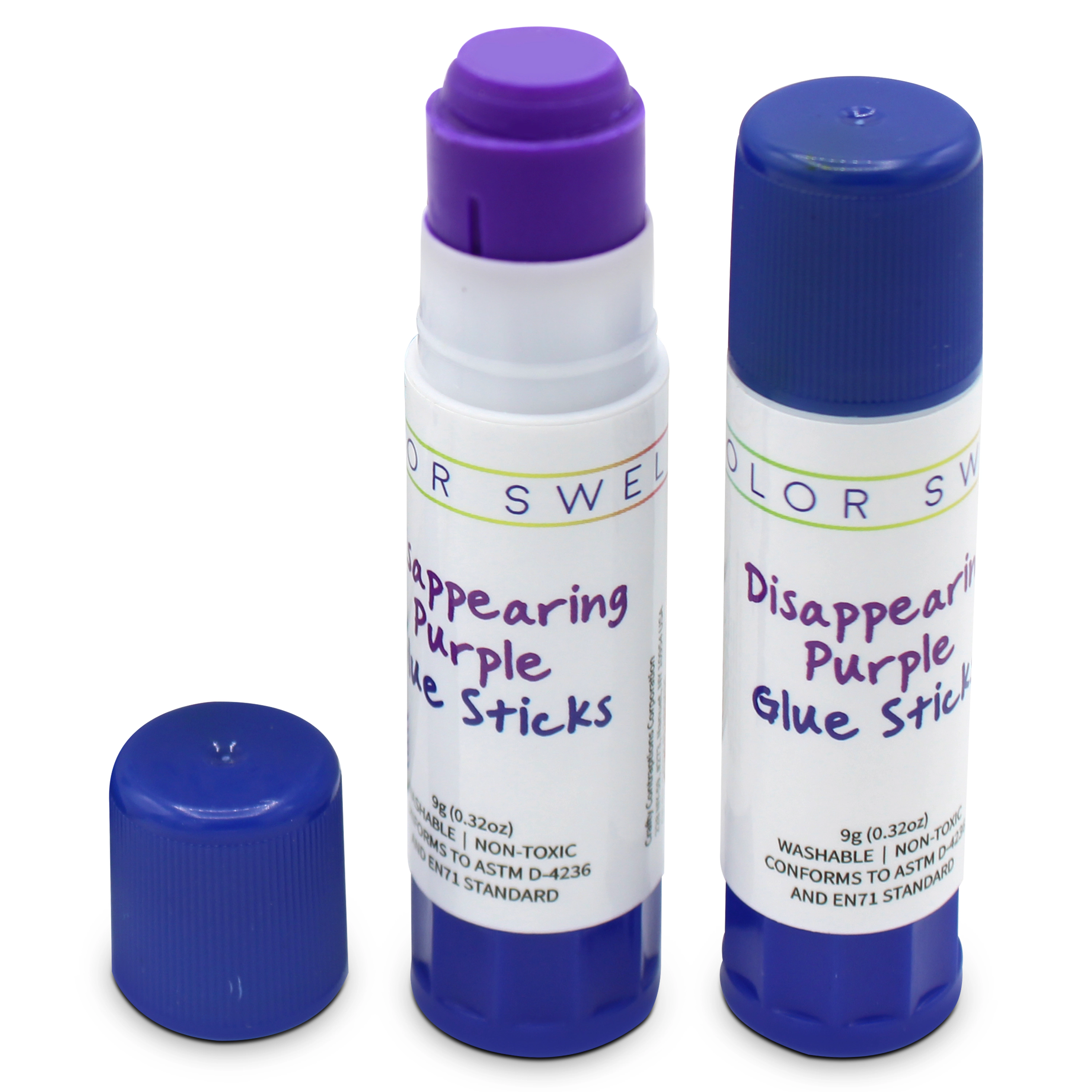 Color Swell Blue Glue Stick, 60 Pack, Disappearing Purple