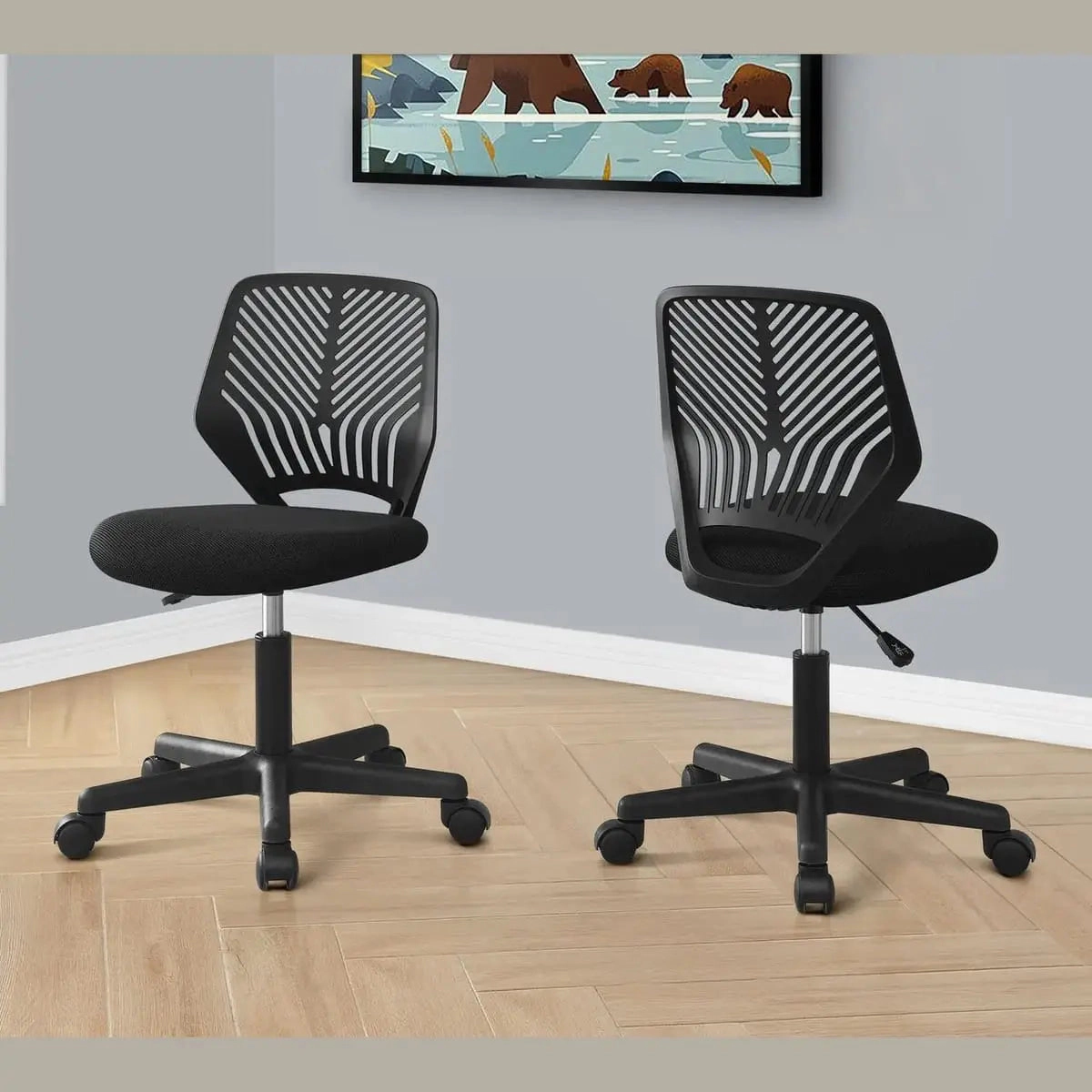 Platinum-Level Office Chairs Contemporary Black Mesh Ergonomic Office Chair Adjustable Swivel Desk