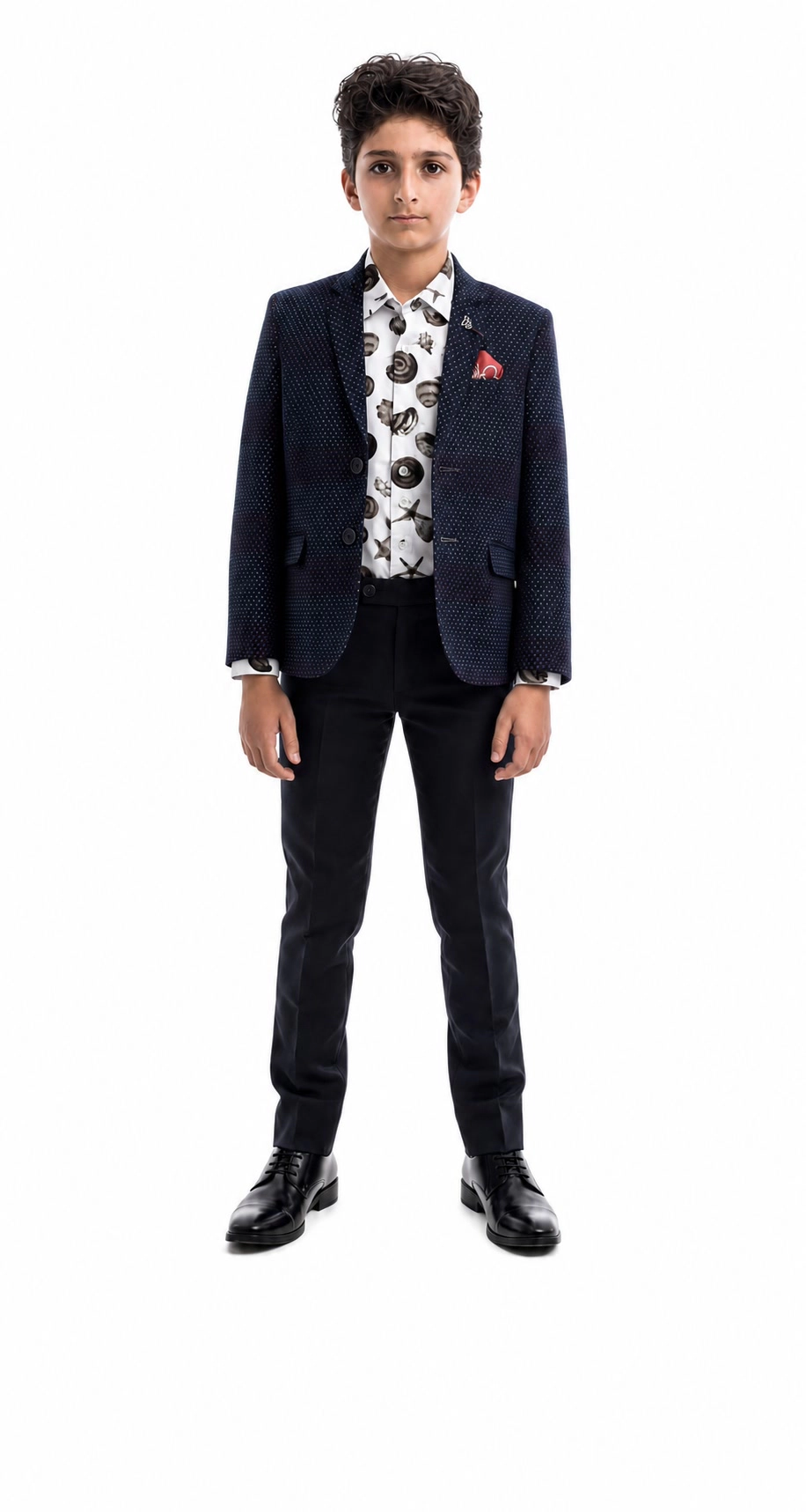 Elie Balleh Boys Slim Fit Digital Rain Blazer