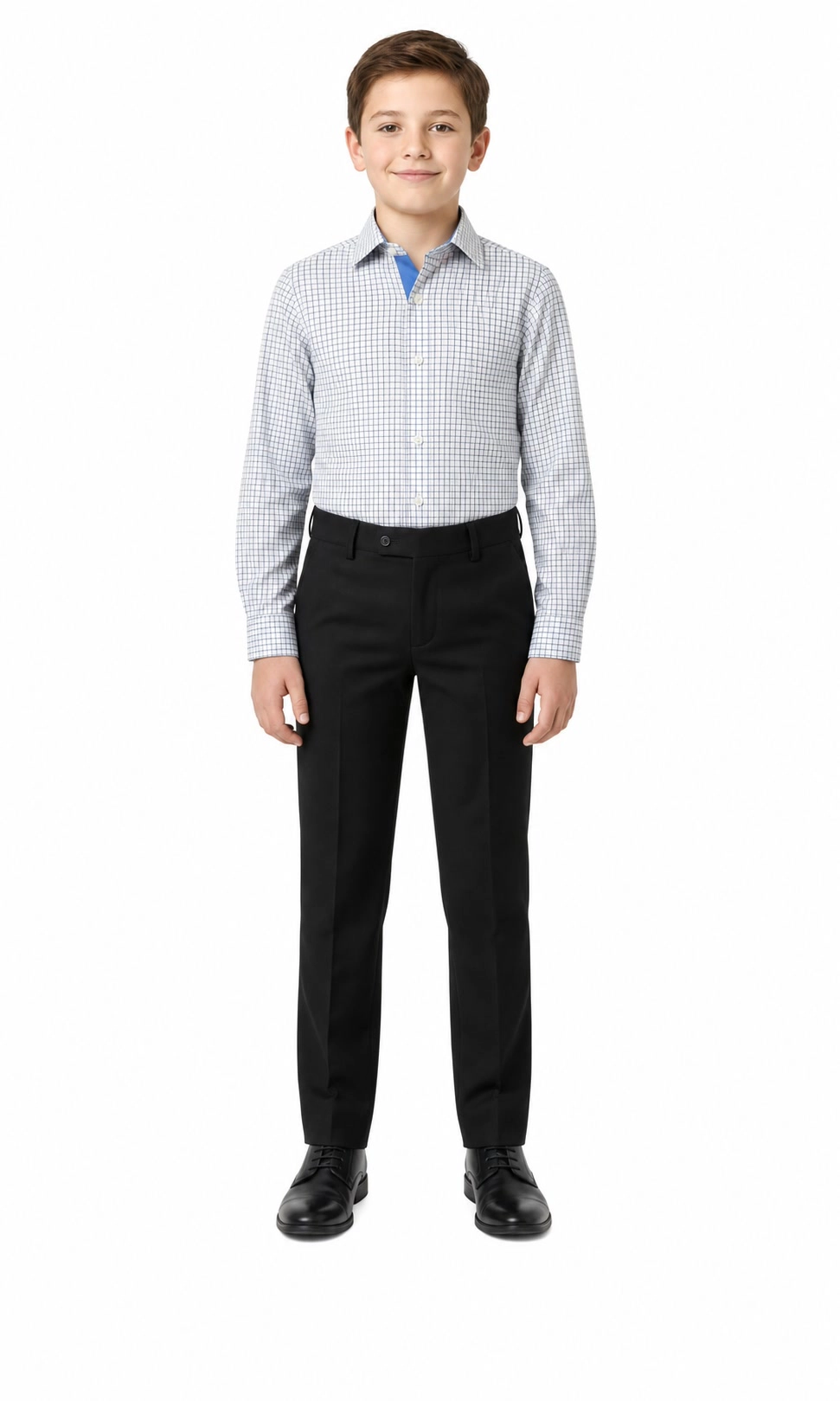 Elie Balleh Boys Slim Fit Plaid Button Down Shirt