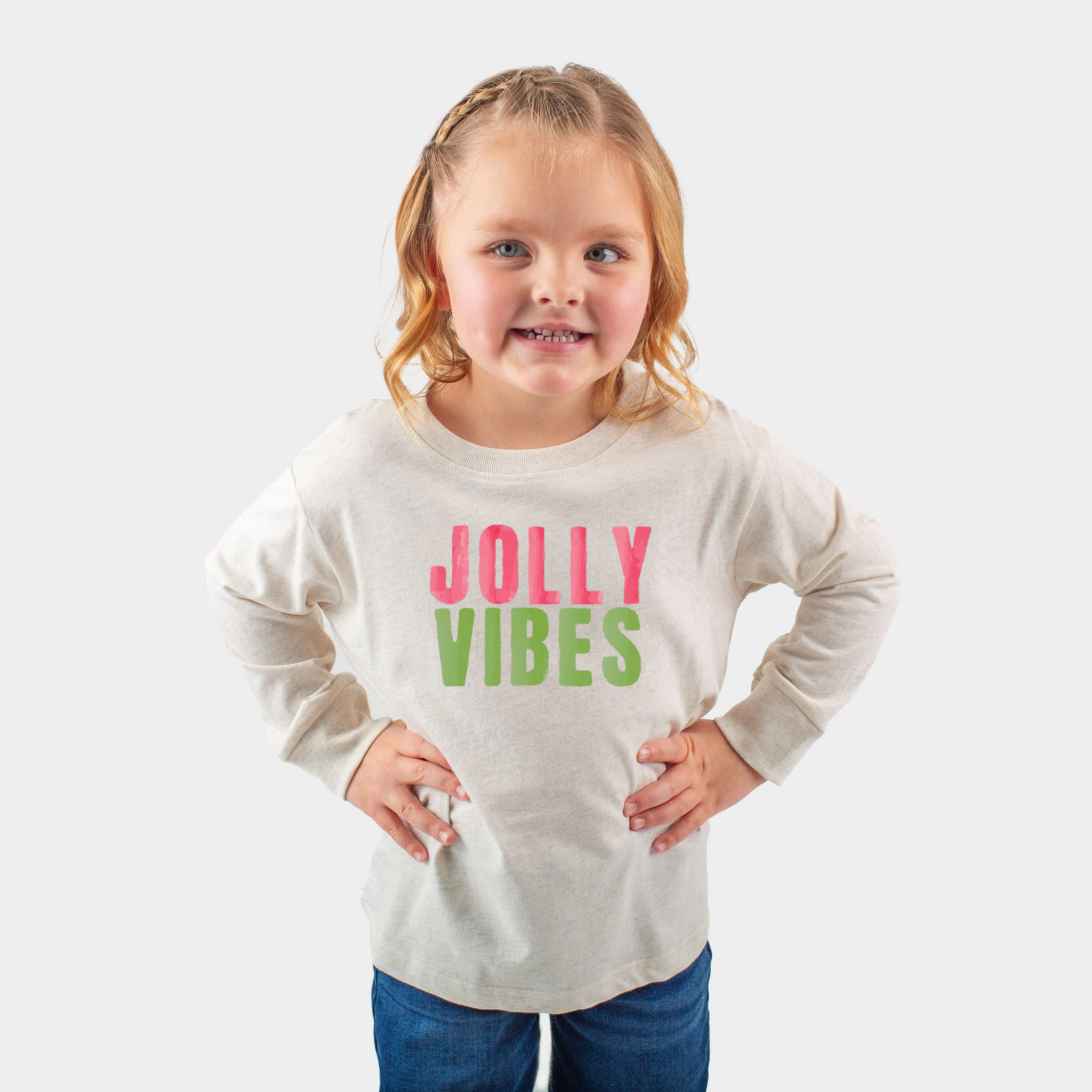 The Juniper Shop - Toddler Long Sleeve Graphic Tee Jolly Vibes Watercolor