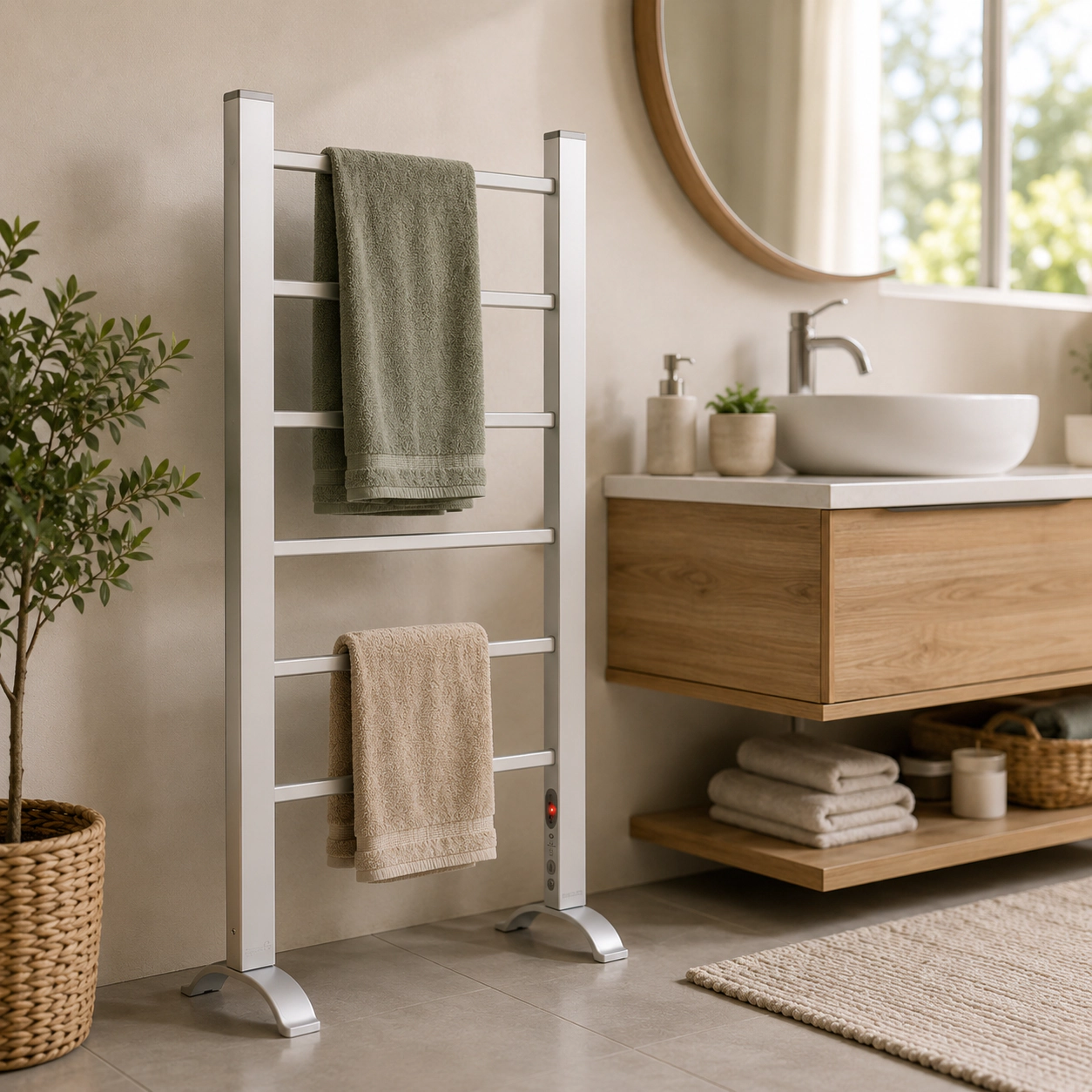 Pursonic Unisex 6-Bar Electric Towel Warmer Rack