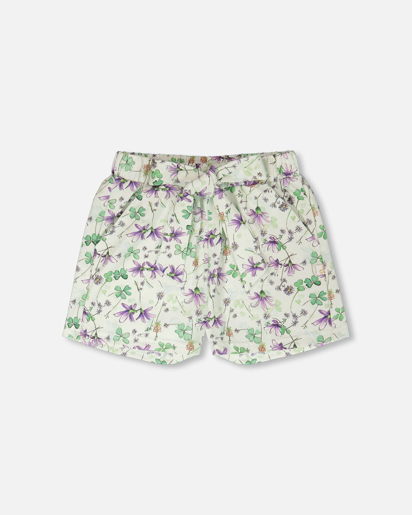 Deux par Girls Tencel Rayon Jersey Tie-Front Elastic Waist Slant Pocket Shorts