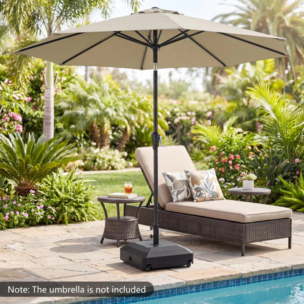 Hivvago Outdoor Fillable Umbrella Base With Wheels Water Sand Weighted Umbrella Stand