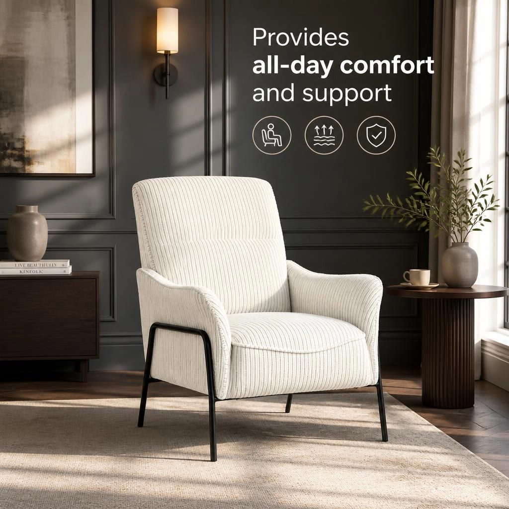 GOODSILO Comfortable Upholstered Fabric Accent Chair