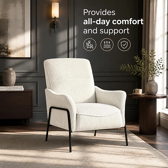 GOODSILO Comfortable Upholstered Fabric Accent Chair