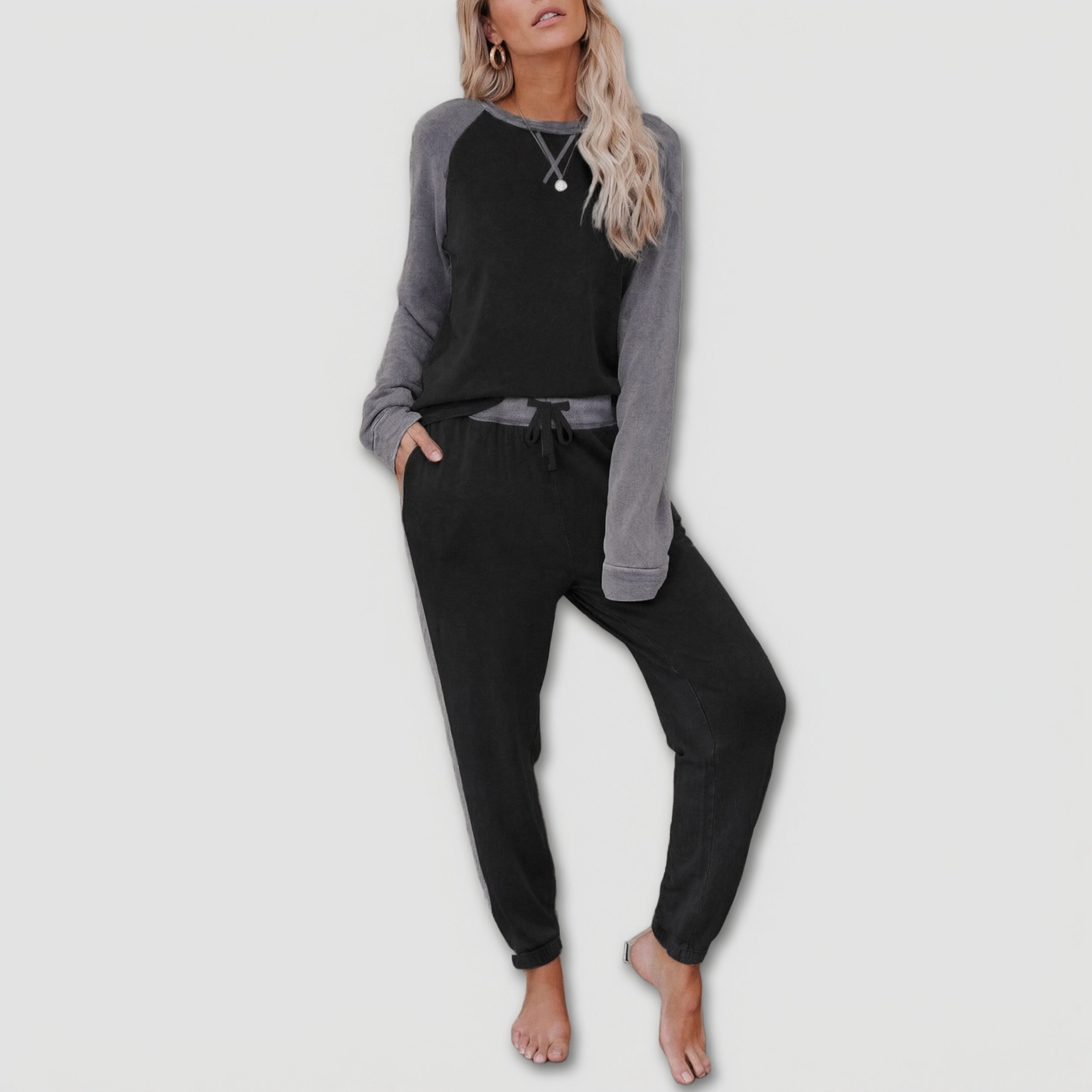Ekouaer Womens Pajama Set Long Sleeve Pajamas Two Piece Lounge Sweatshirt and Pants