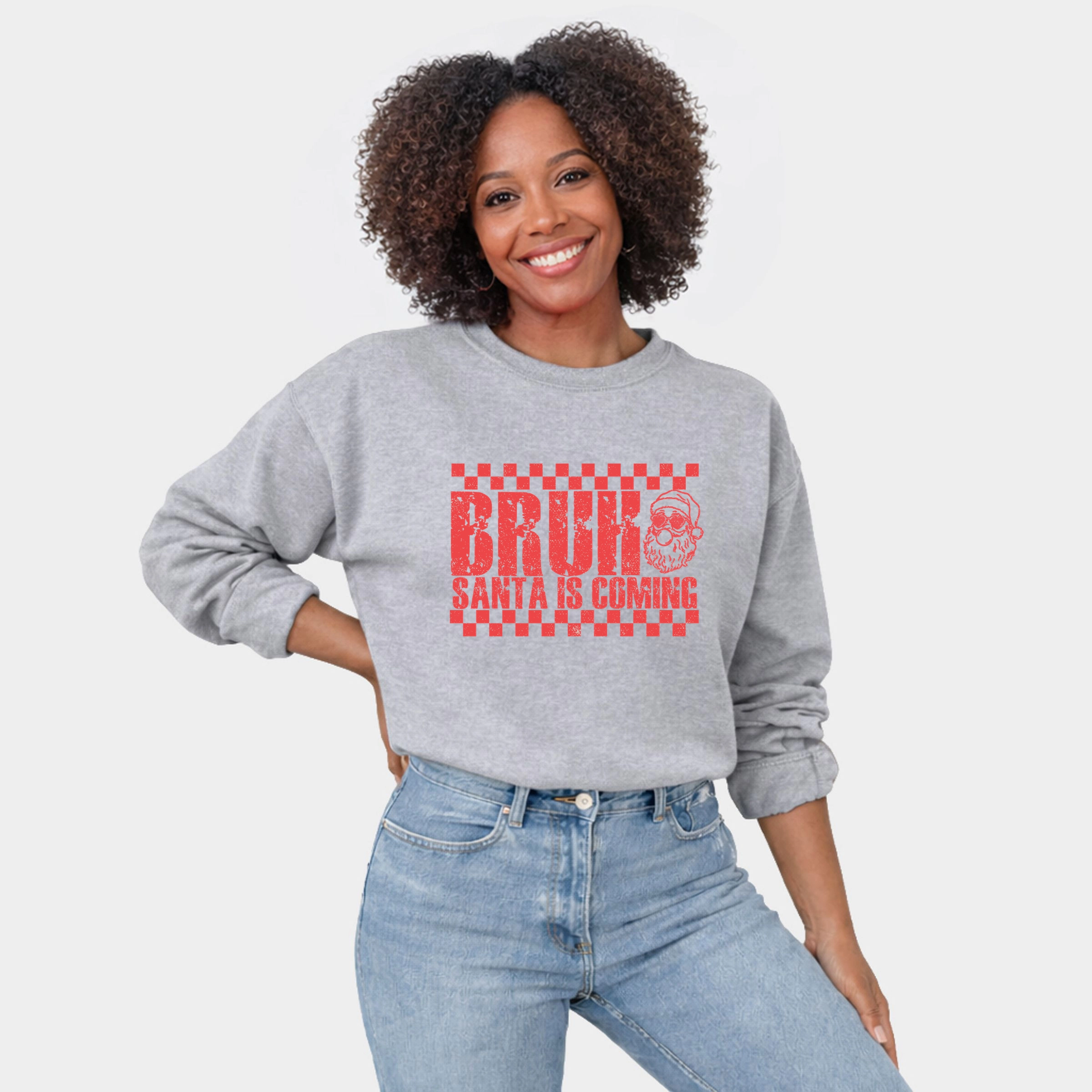 Simply Sage Market - Women's Graphic Sweatshirt Bruh Santa is Coming