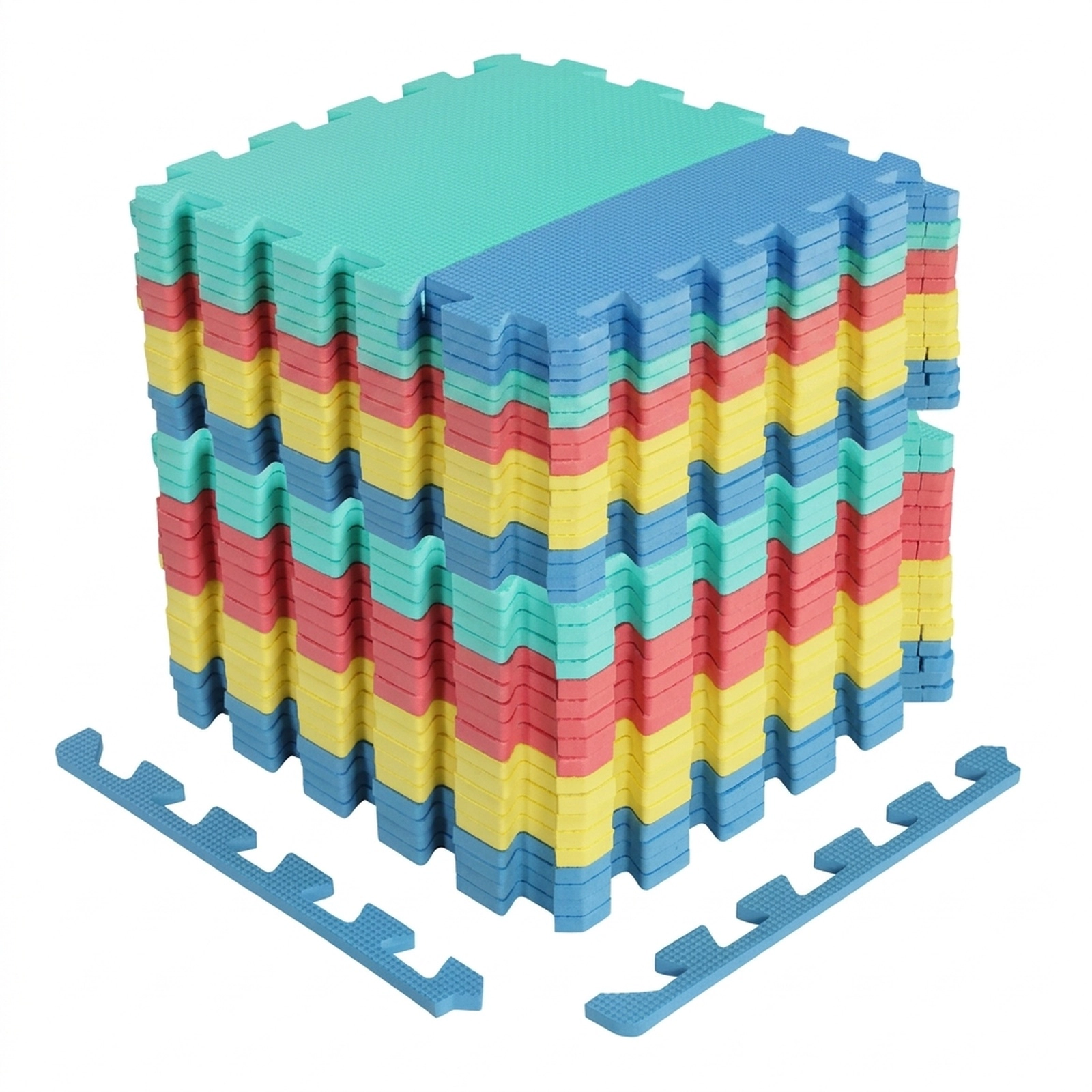 SUGIFT 36-Tile Multicolor 12.5-in Interlocking EVA Foam Puzzle Floor Mats with Non-Slip Surface