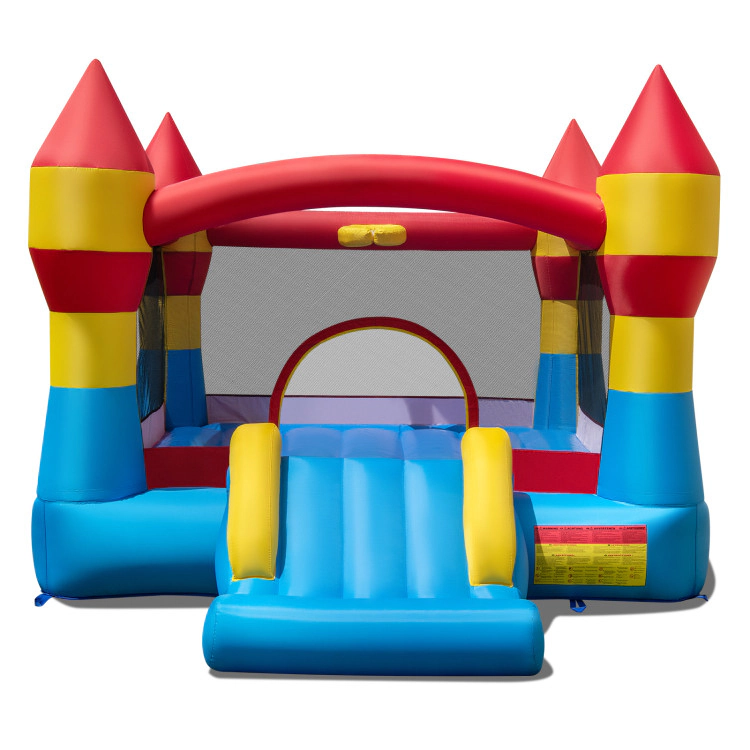 Hivvago 3-In-1 Kids Bouncer With Slide Large Jumping Area And Basketball Hoop Without Blower