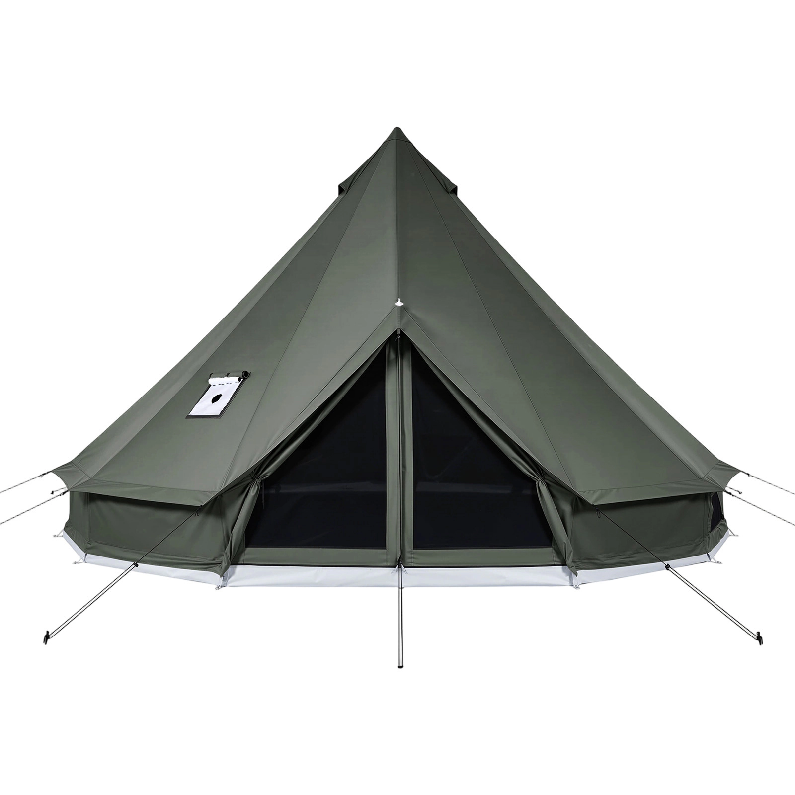 HONGGE Canvas Bell Tent 4 Seasons Yurt Tent for Camping with Stove Jack Canvas Breathable Holds with Zipped Detachable