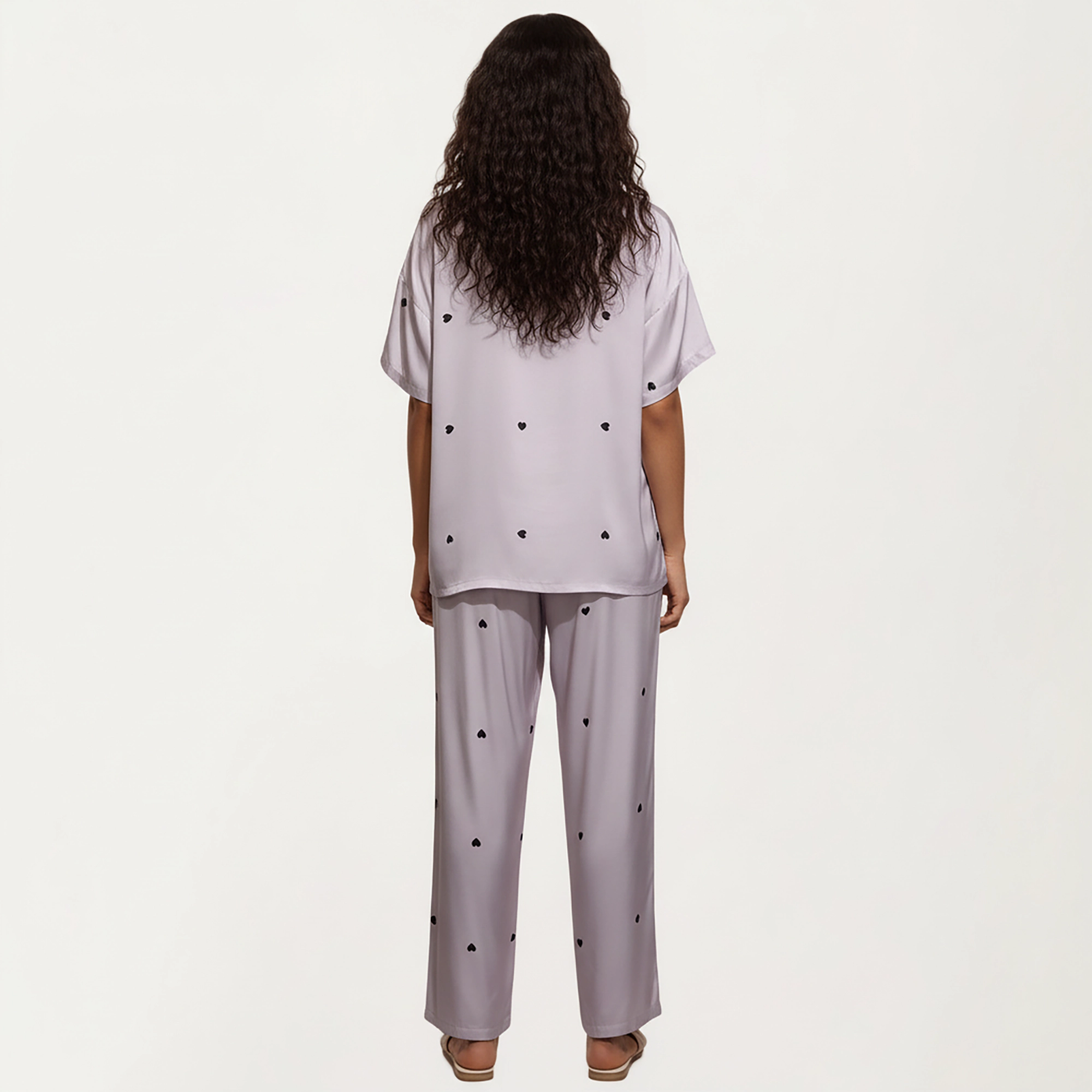 Anna-Kaci Women's 2-Piece Pajama Short Sleeve Button Down Top with Notch Collar and Relaxed Fit Pants Sleepwear Set