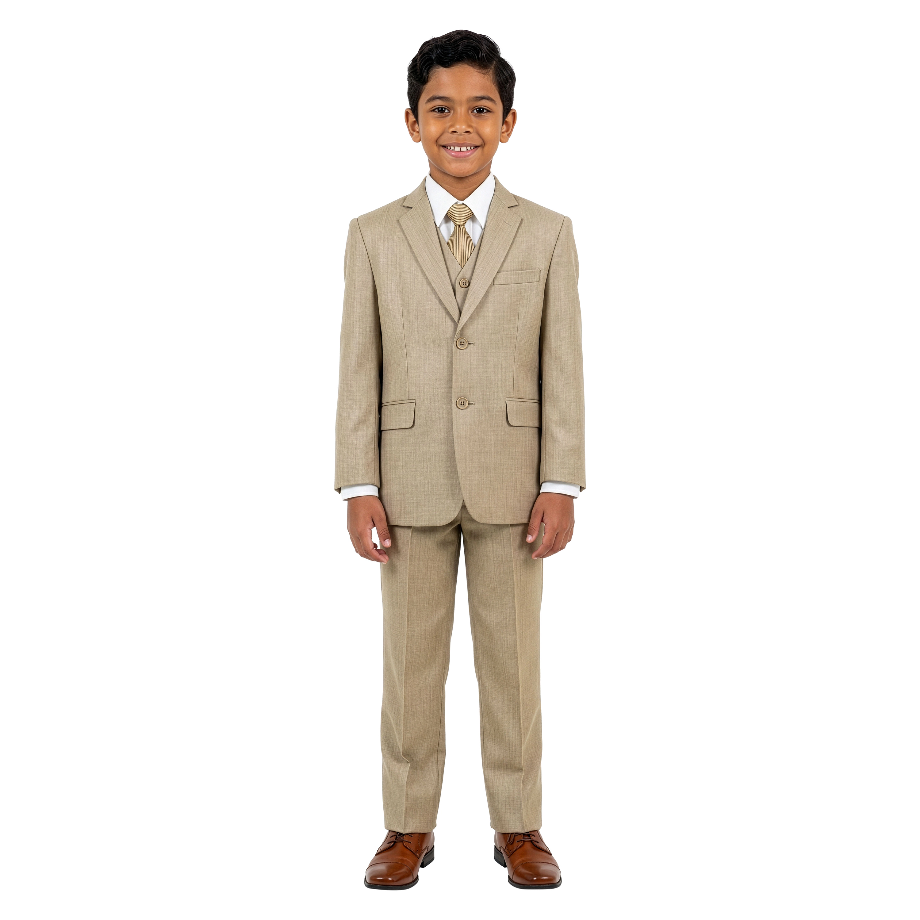 Tazzio Little & Big Boys 5-Pc. Solid Textured Suit Set, Includes Dress Shirt and Tie