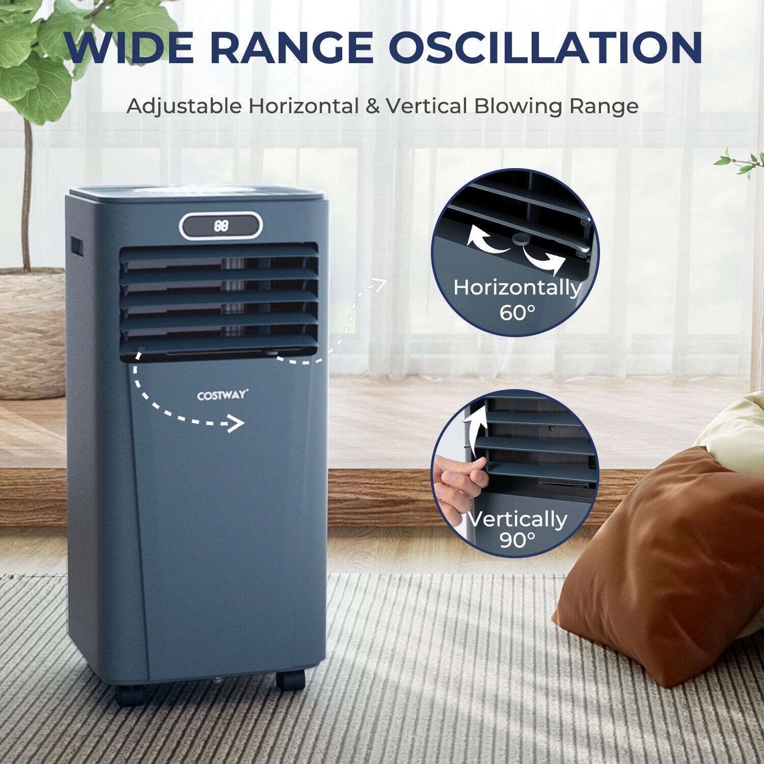 LJG 8000BTU 3-in-1 Portable Air Conditioner with Remote Control